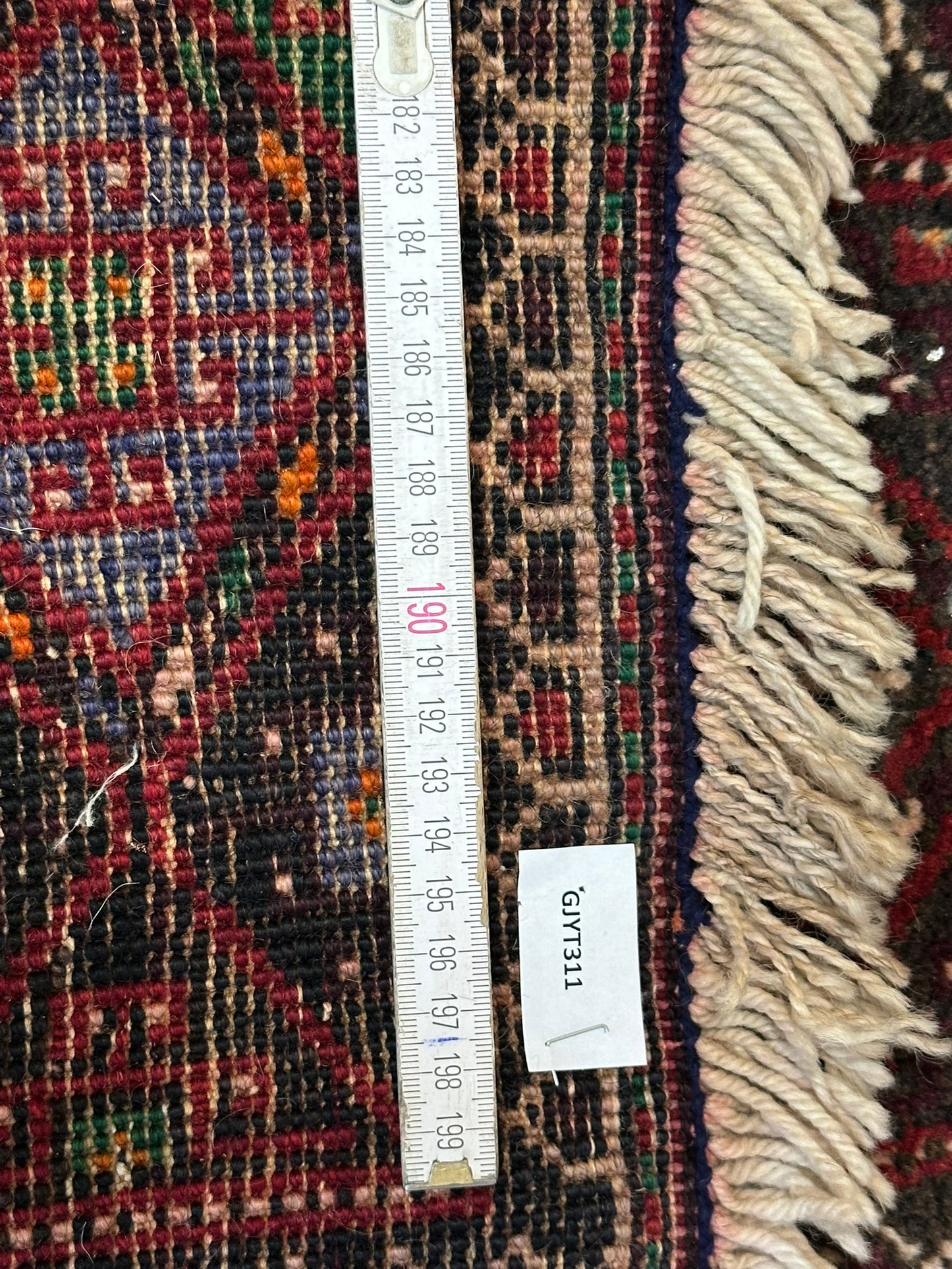 Antik Orientteppich handgeknüpft Heriz Läufer naturfarben 300x154 cm