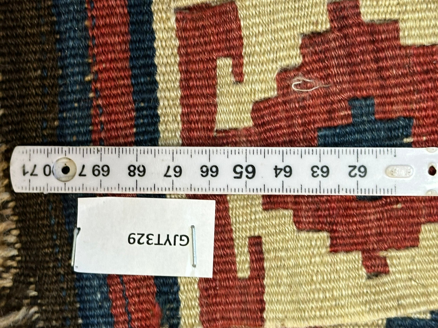 Antik Orientteppich handgeknüpft Anatolien Kelim naturfarben 68x44 cm