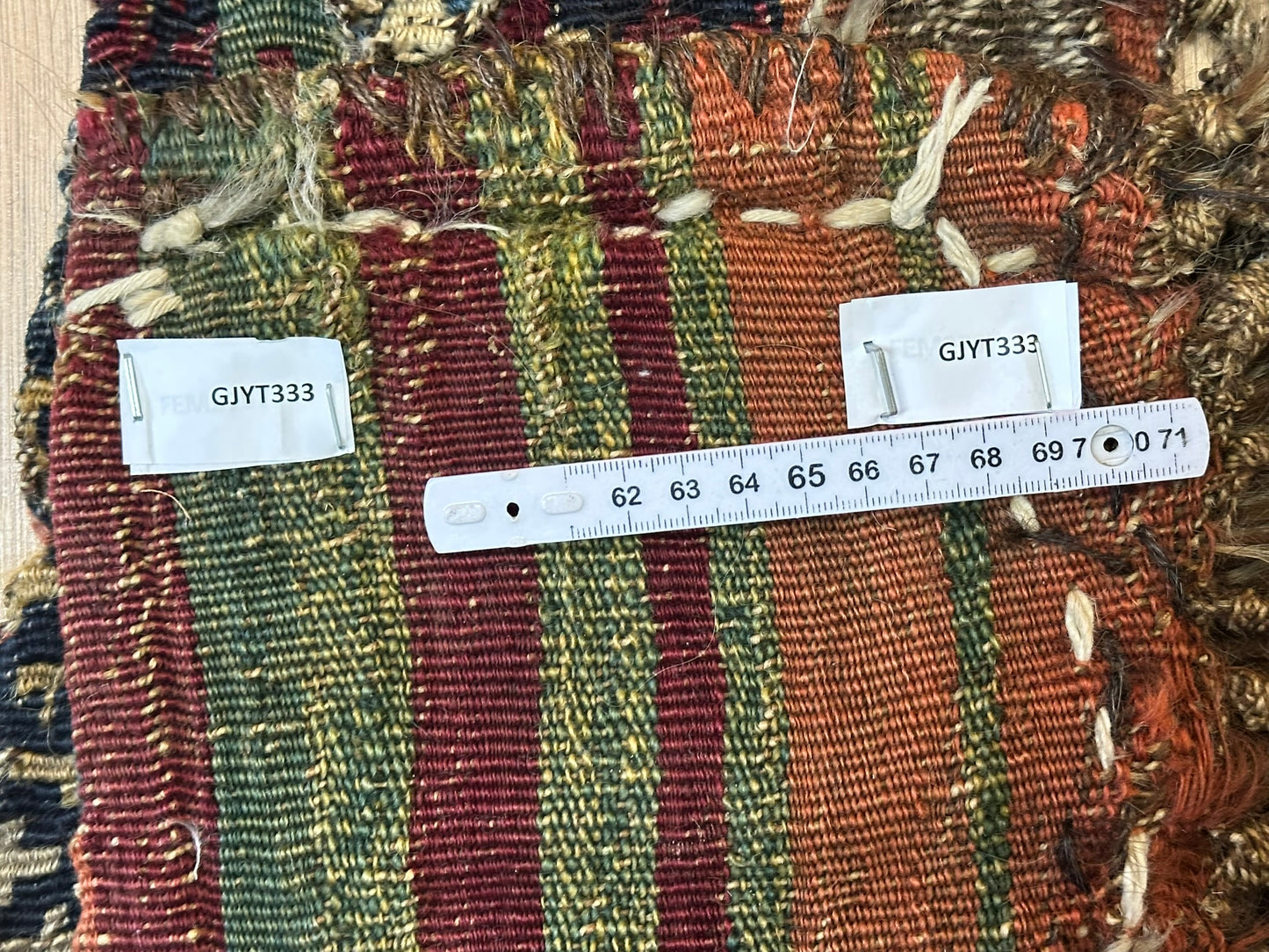 Antik Orientteppich handgeknüpft Anatolien Kelim Naturfarben 113x20 cm