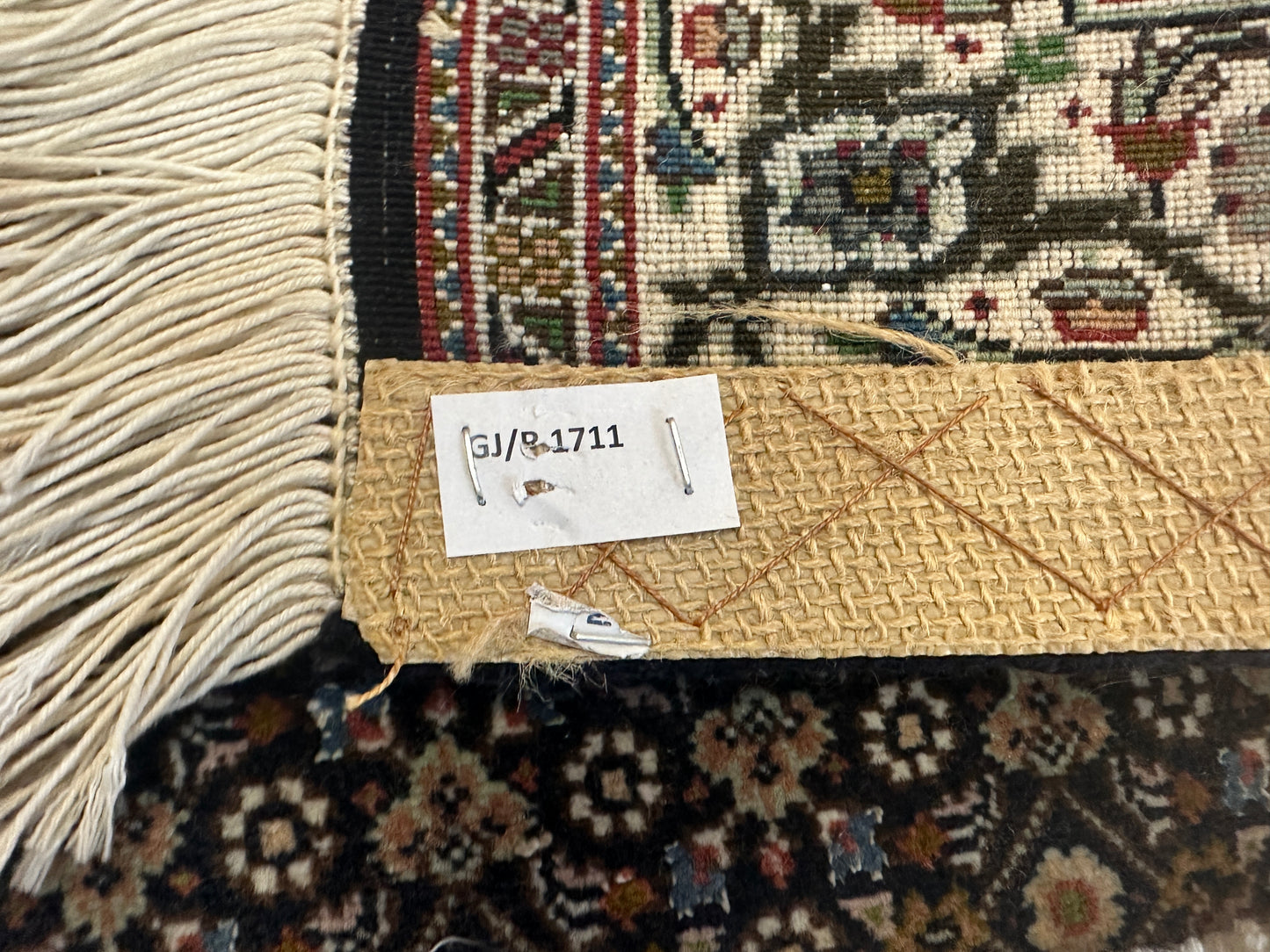 Handgeknüpfter Perser Orientteppich Täbriz Mahi mit Seide 140x72cm