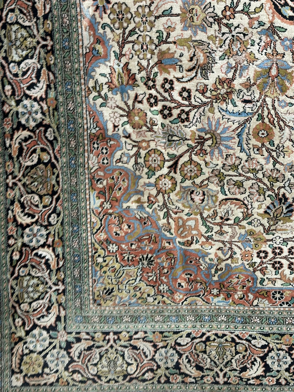Orientteppich handgeknüpft Kaschmir Seide 305x201 cm