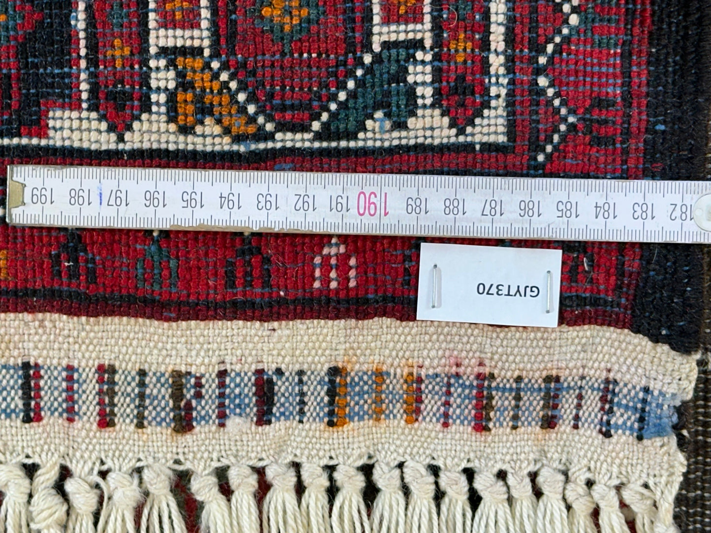 Antik Orientteppich handgeknüpft Jomut Gebetsteppich naturfarben 145x76 cm