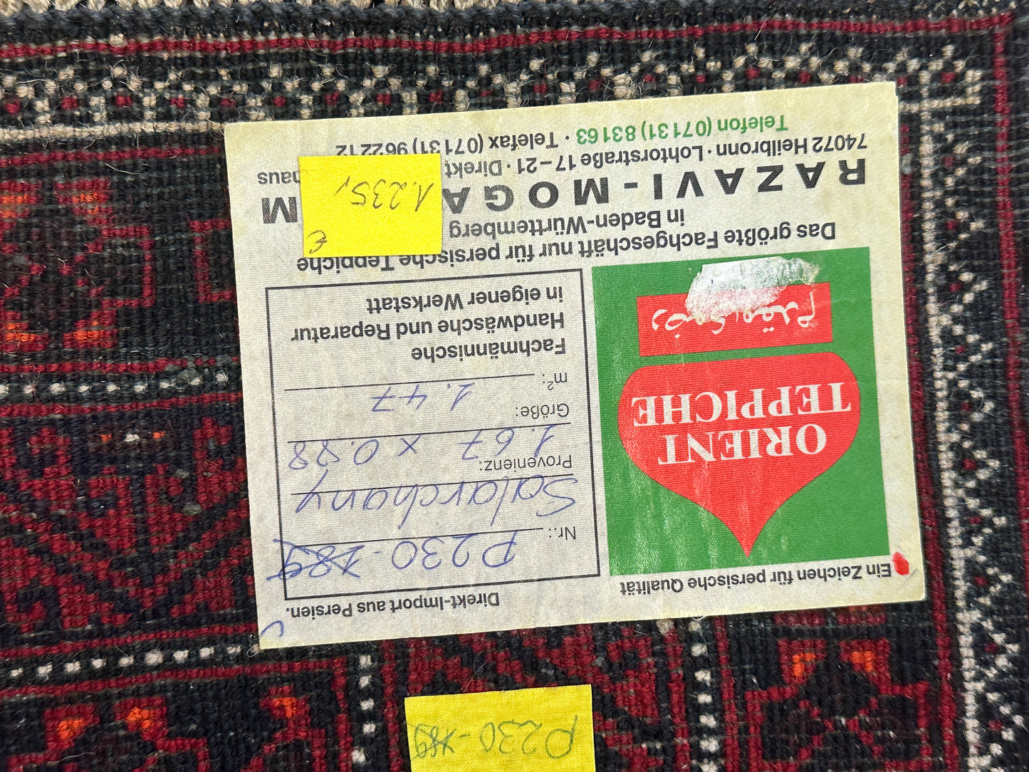 Handgeknüpfter Perser Salarchany Orientteppich - 170x90 cm