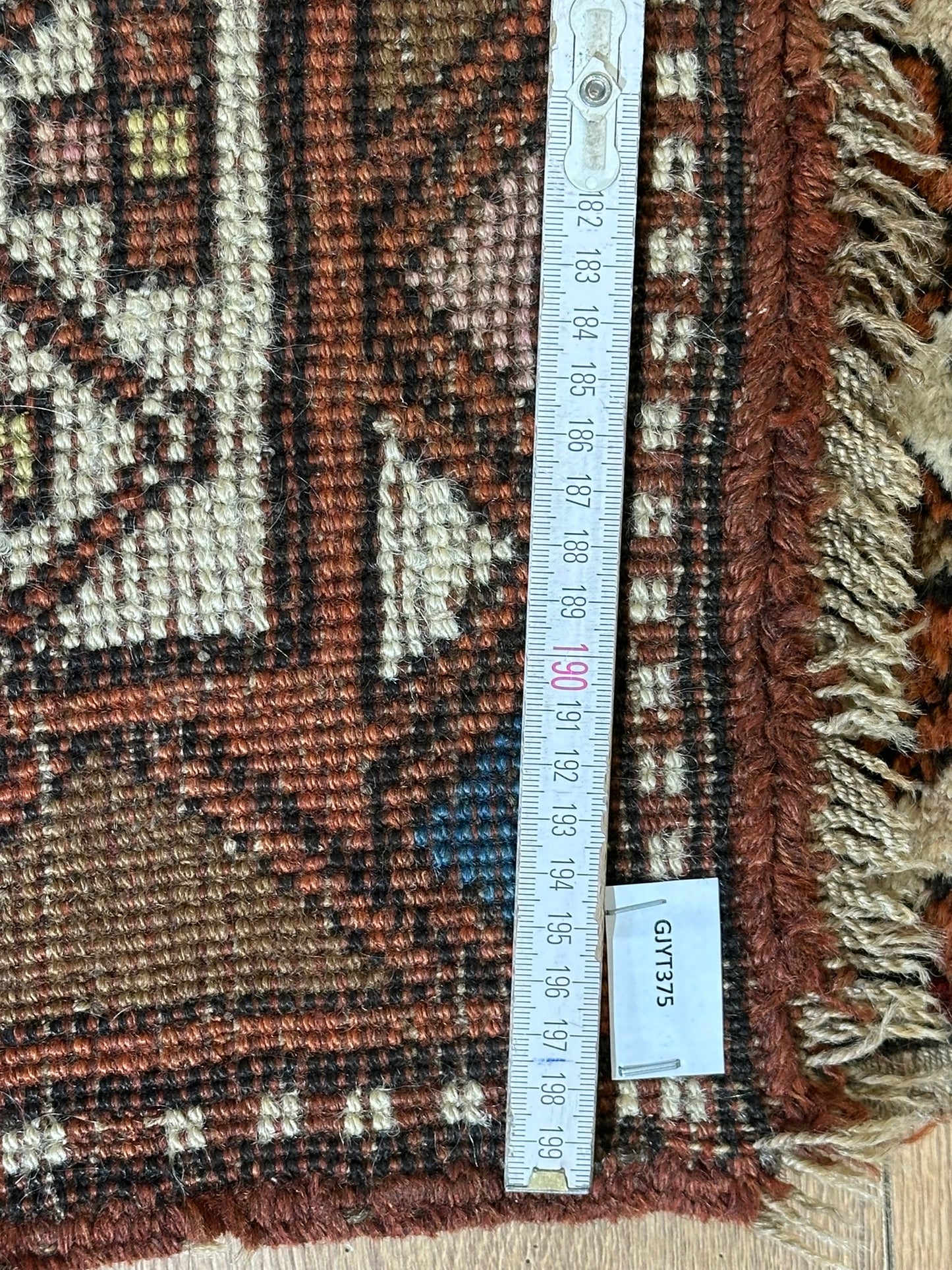 Antik Orientteppich handgeknüpft Kasak Naturfarben260x120 cm