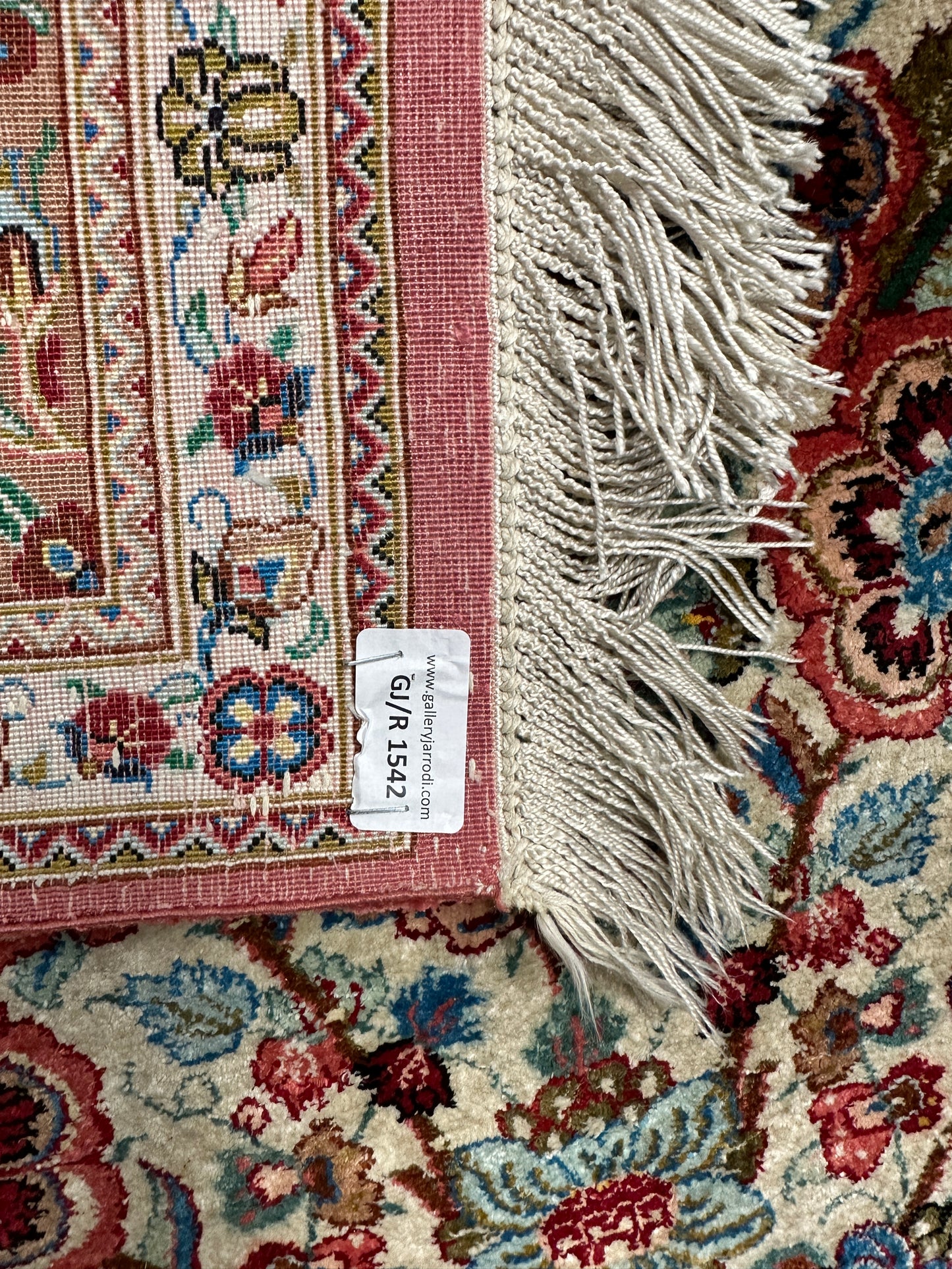 Handgeknüpfter Perser Orientteppich Seidenteppich Ghom Lebensbaum 167x103 cm