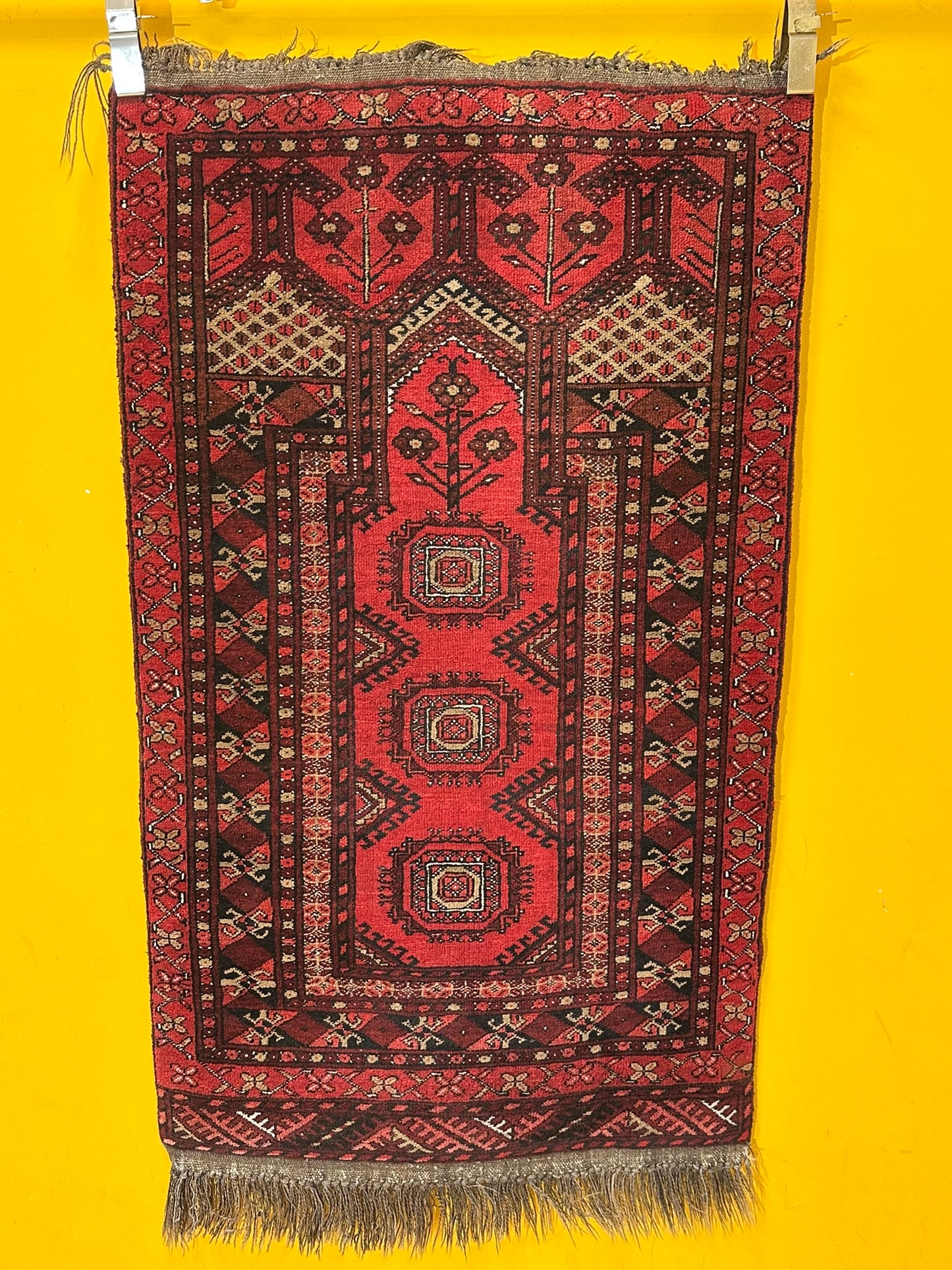 Orientteppich handgeknüpft Belutsch Gebetsteppich 130x76 cm