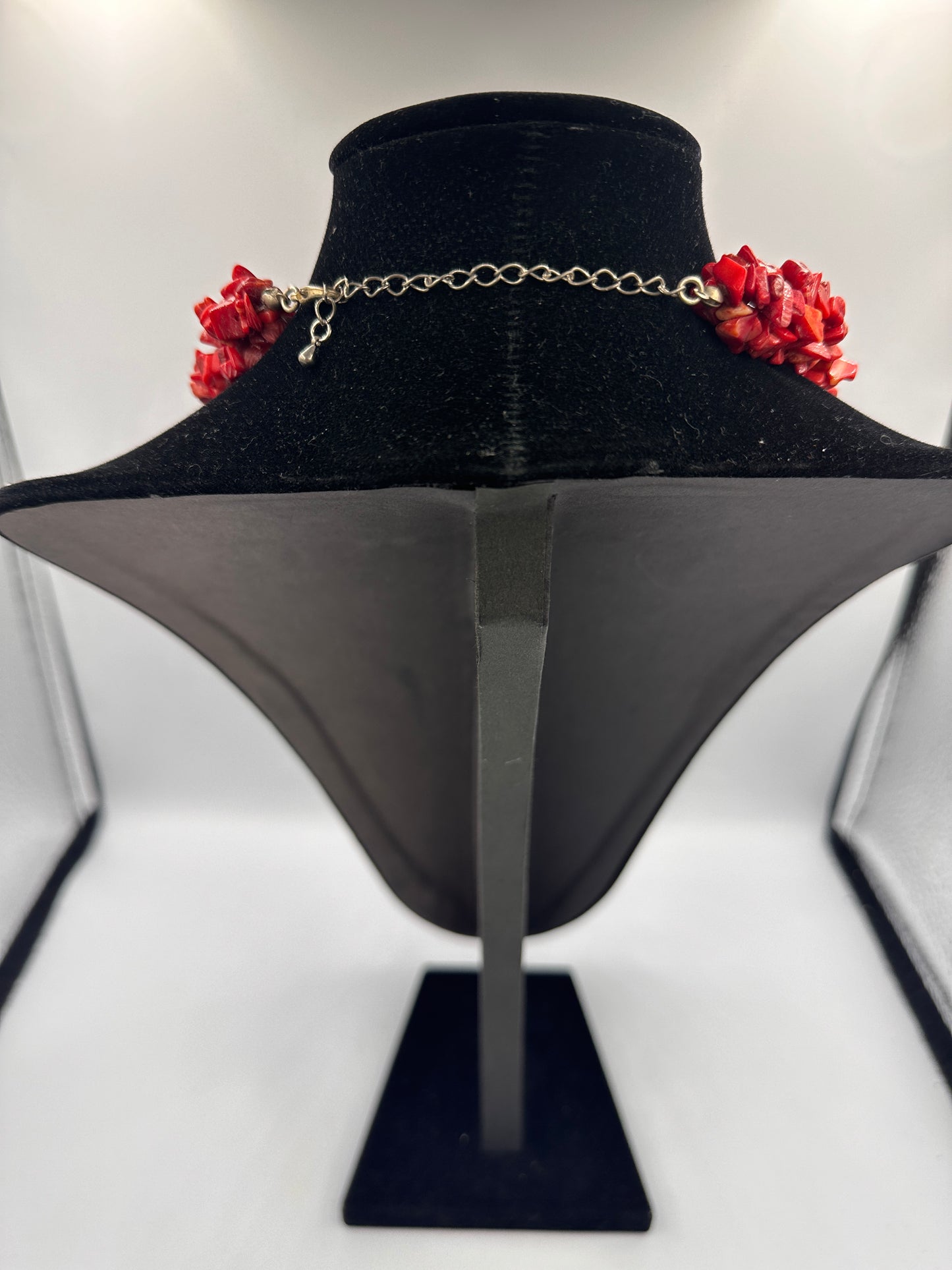 Mehrschichtige, Handgewebte Halskette aus Roten Edelteinen