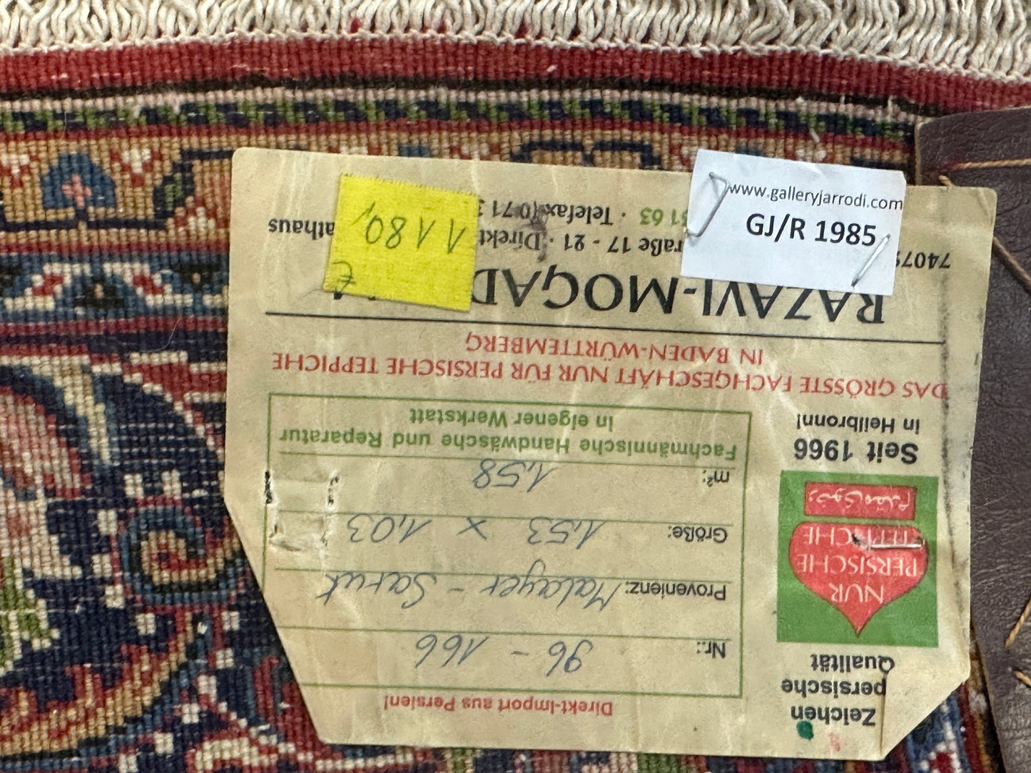 Handgeknüpfter Perser Orientteppich "Malayer Sarough" 150x105 cm