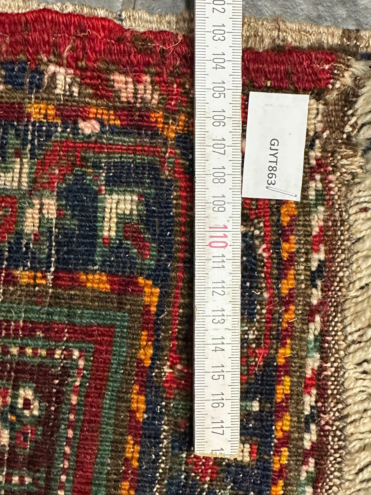 Antiker Orientteppich handgeknüpft Türkei Kazak Naturfarben 100x52 cm