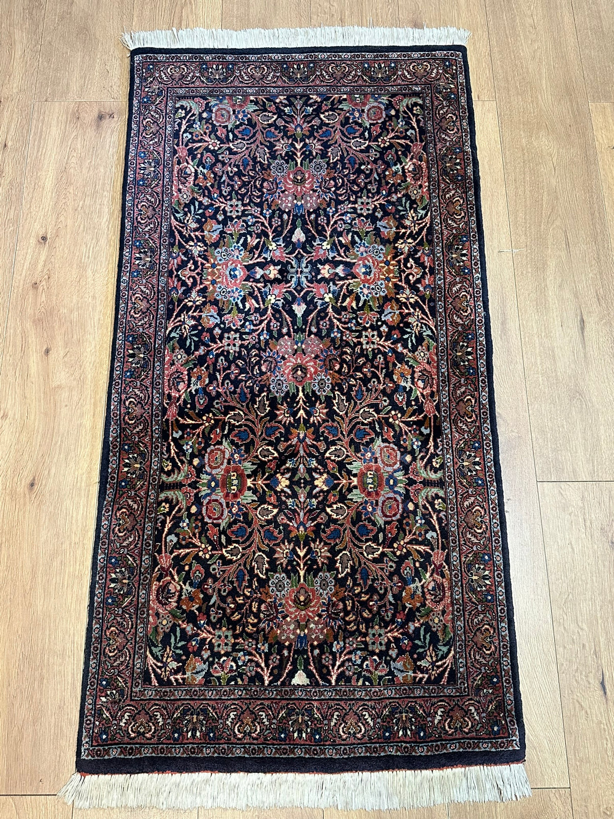 Orientteppich handgeknüpft Bidjar Korkwolle 140x70 cm