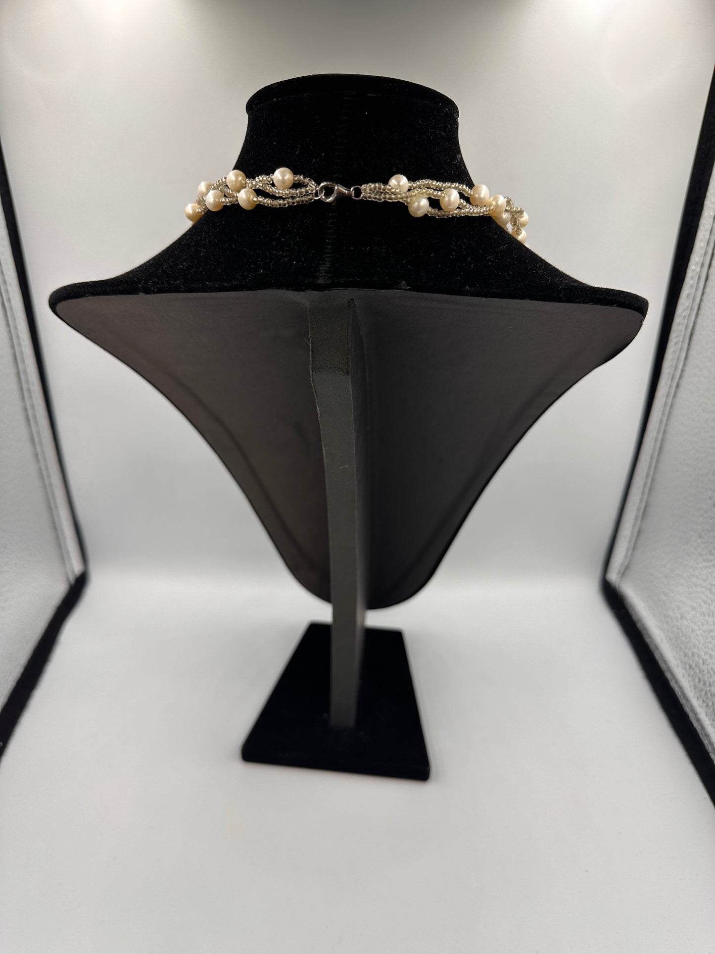 Natürliche Süßwasser Perlenkette - Mehrsträngig mit 925er Silberverschluss