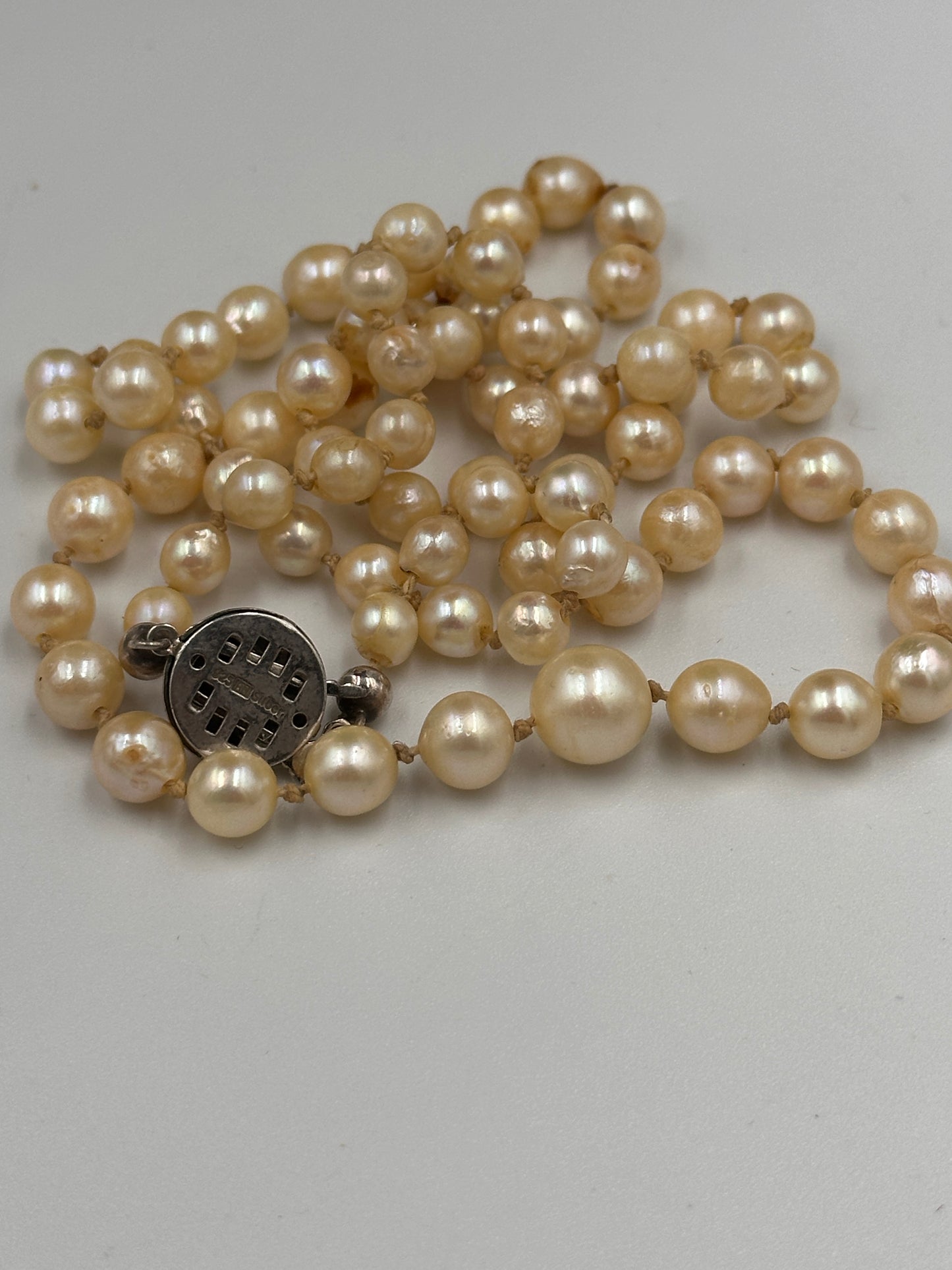 Echte Perlenkette Weiß mit 925 Silber BN Verschluss