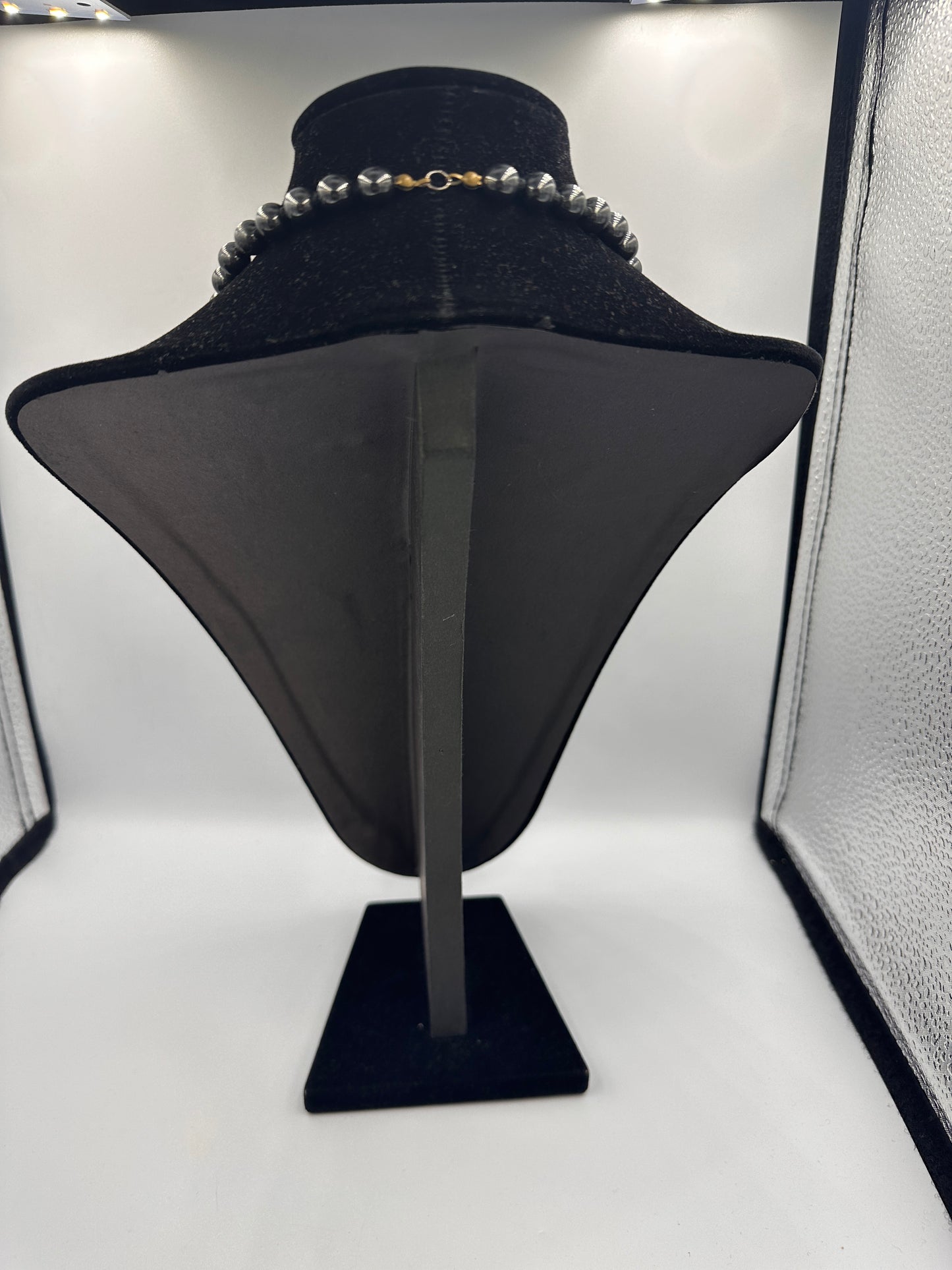 Schwarze Glänzende Perlenkette