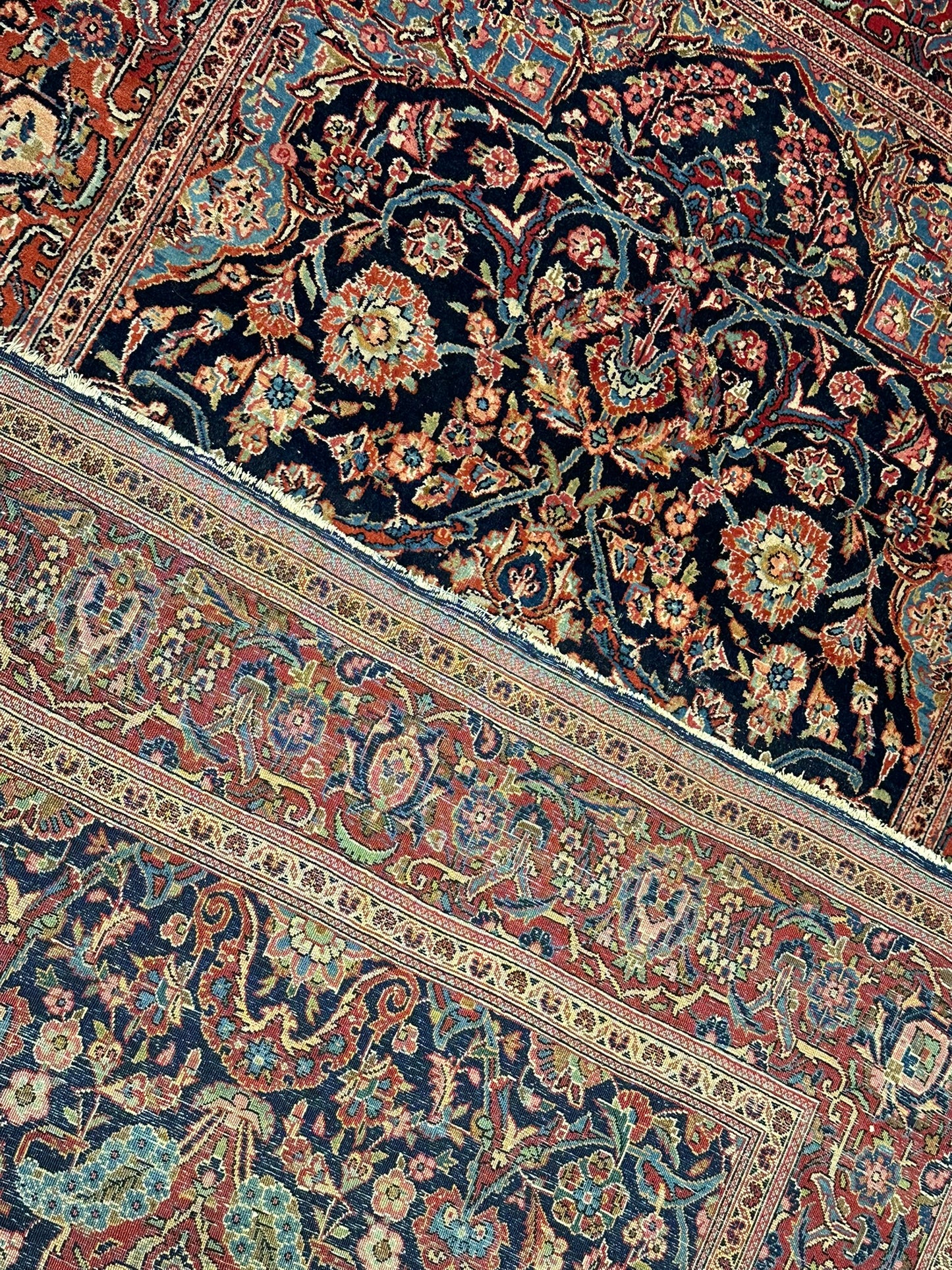 Handgeknüpfter Perser Teppich – Lebensbaum Antik Keschan