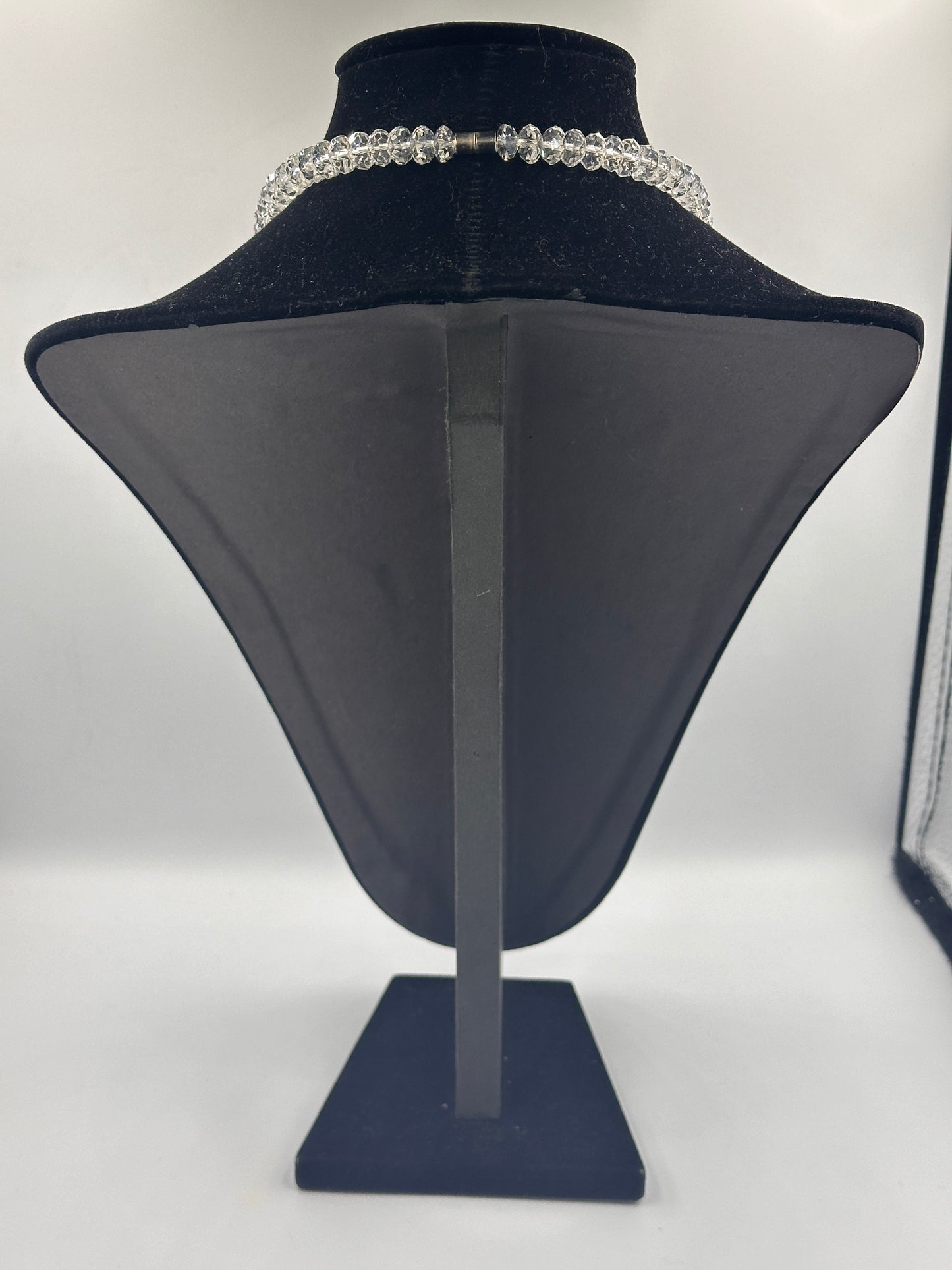 Glas Kristall Perlen Collier Kette mit Magnetverschluss