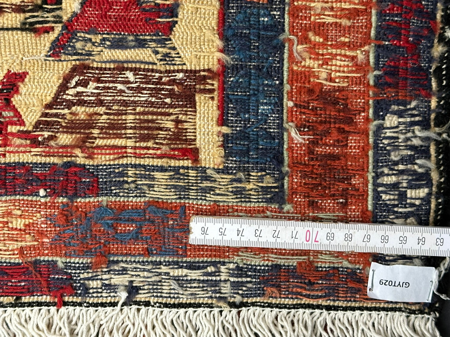 Handgeknüpfter Perser Teppich – Kazak Sumack Art Deco Naturfarben 186x113cm