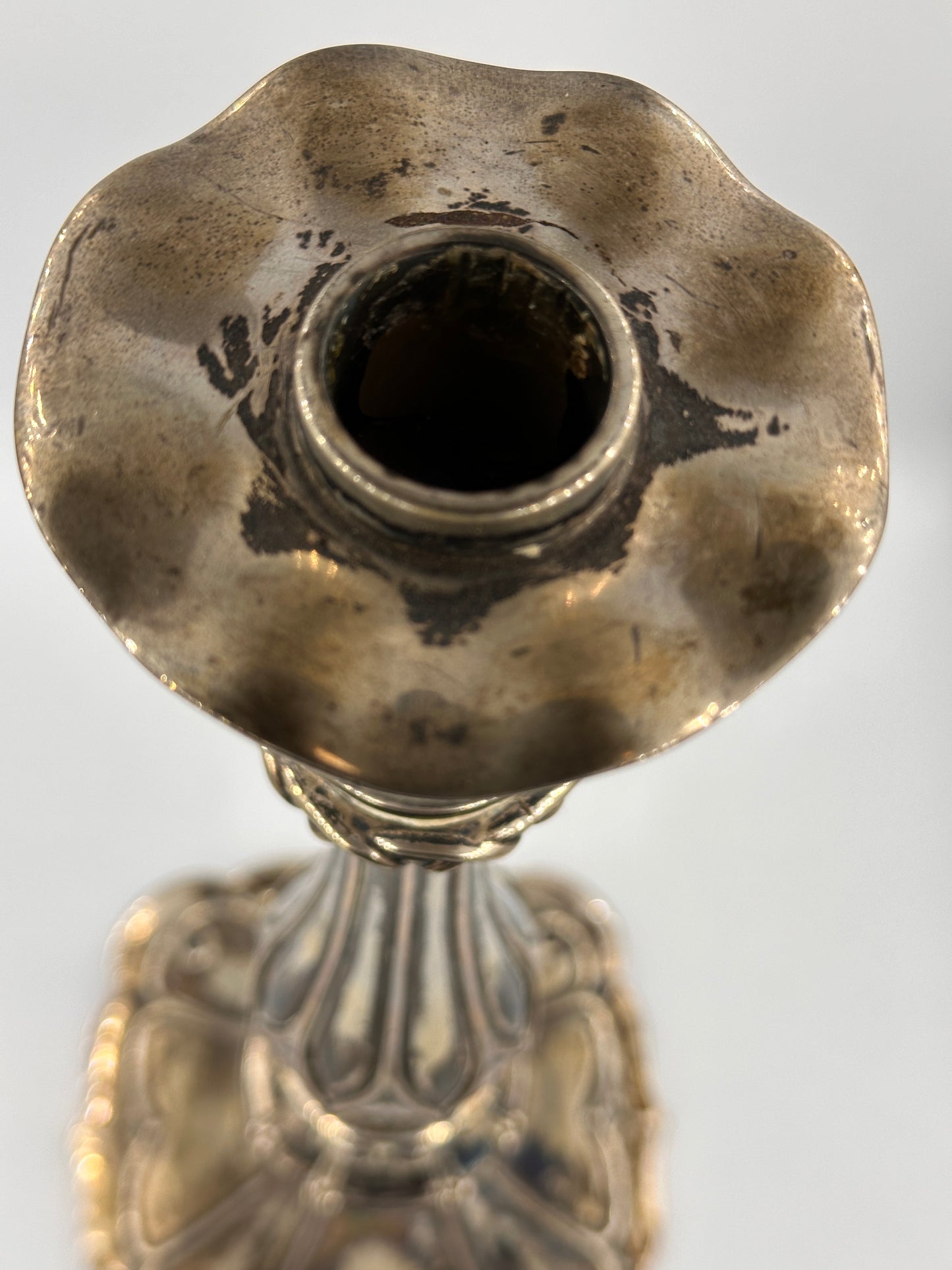 2 Vintage Silberne Kerzenständer (ohne Stempel)