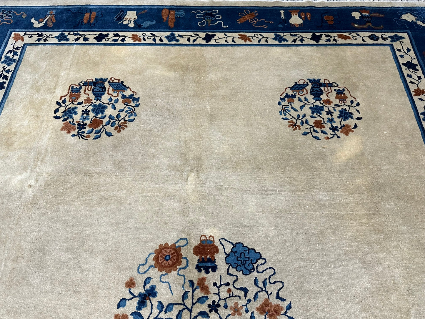 Handgeknüpfter Peking Art Deco Teppich Antik 350x280 cm