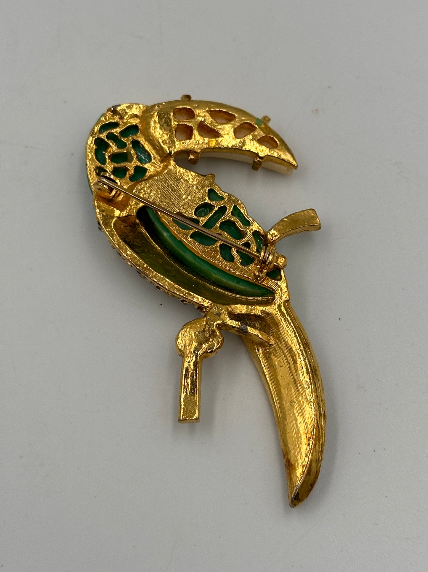 Große, bunte Hattie Carnegie Vogel Brosche