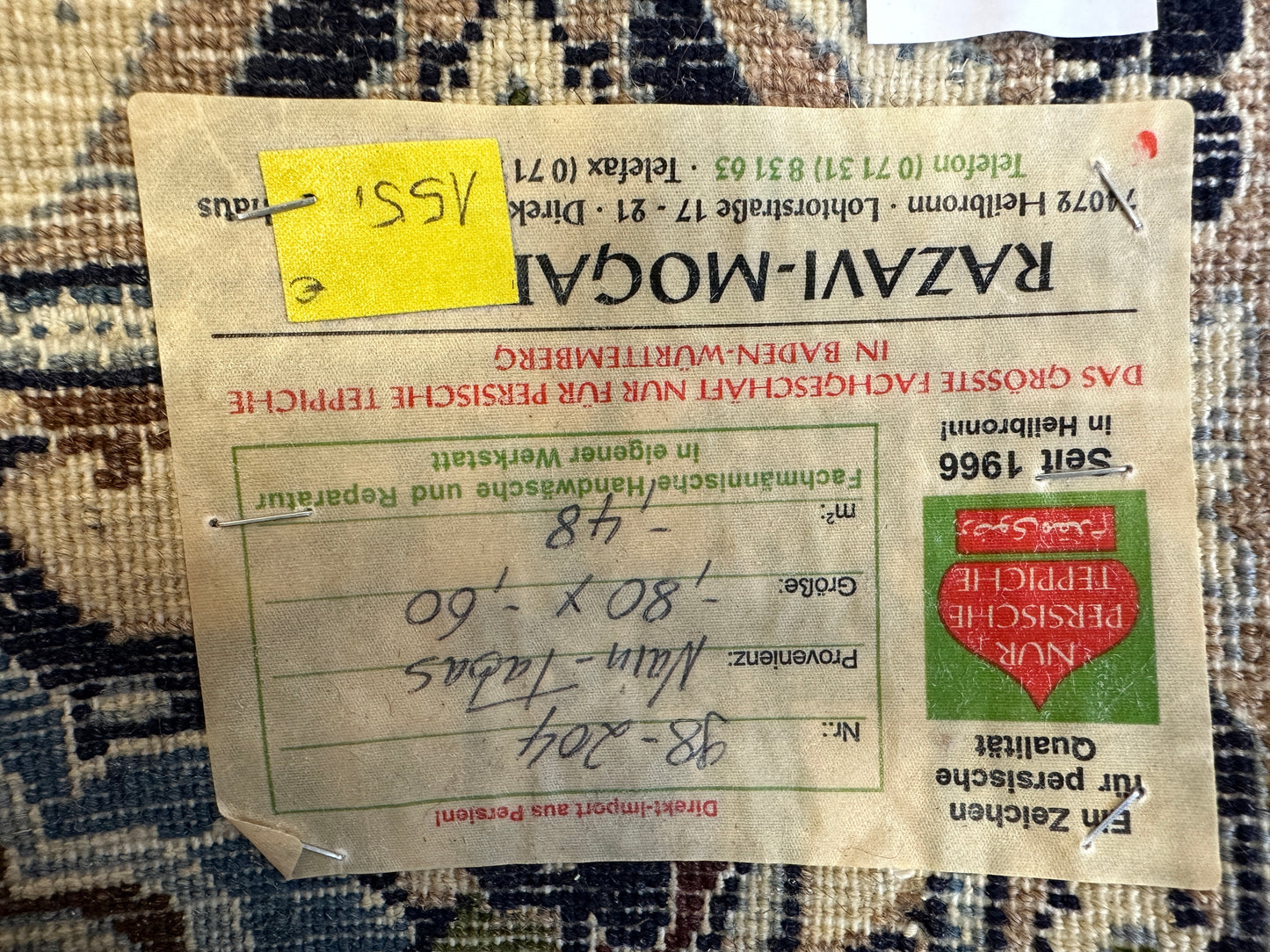 Handgeknüpfter Perser Orientteppich - Nain mit Seide, 80x57cm