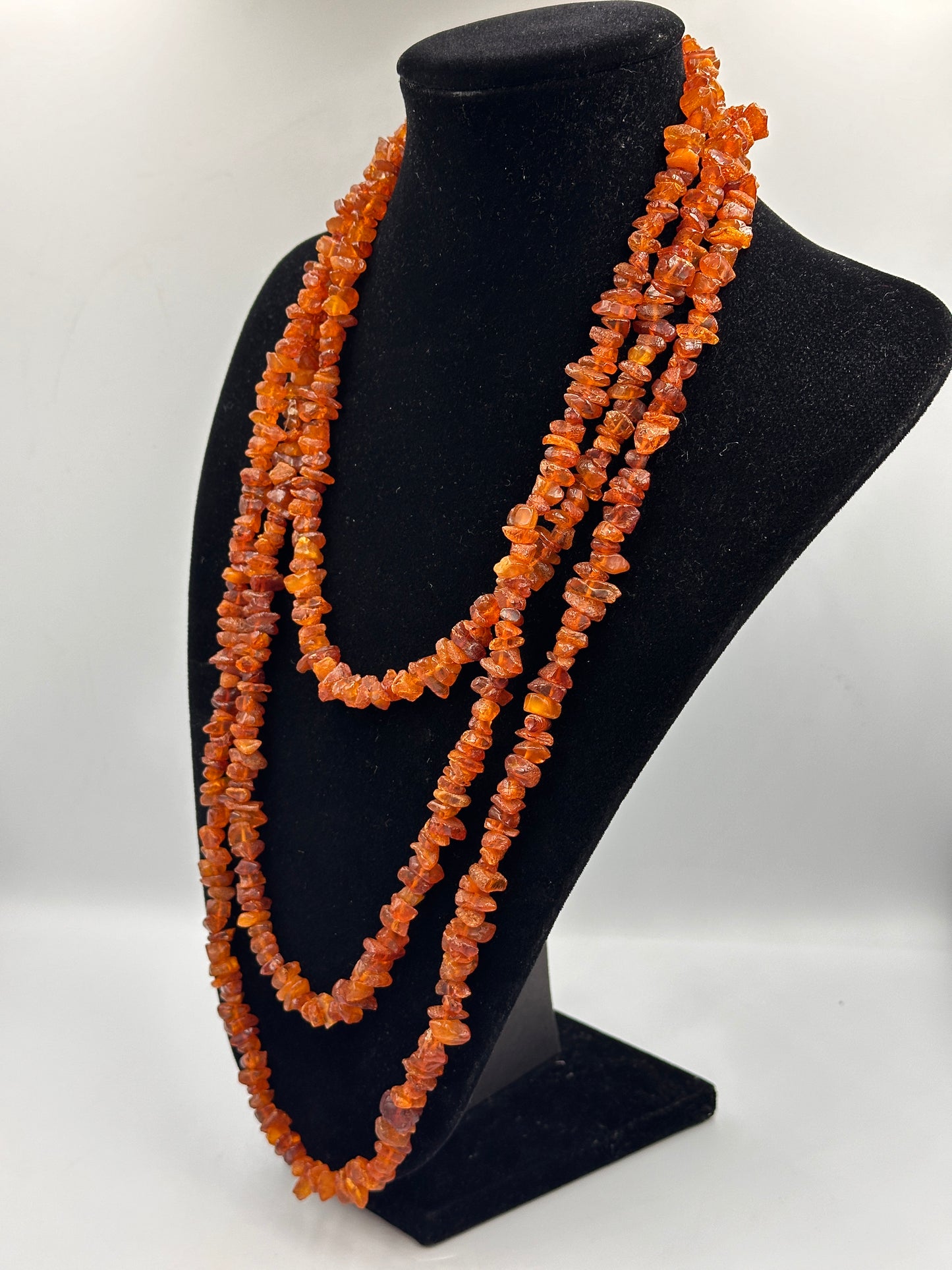 Lange natürliche Bernstein Halskette - Endlos