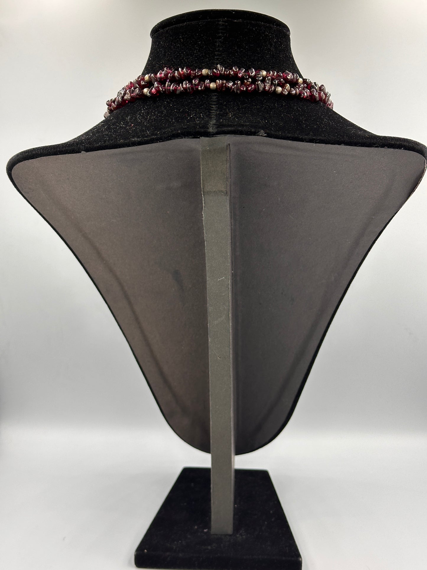 Lange Garnet Kristall Kette - Chip Perlen, Lange Kristall Kette, Handgemacht