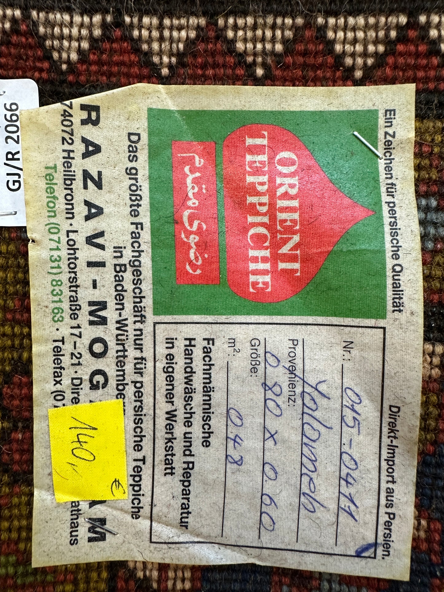 Handgeknüpfter Perser Orientteppich - Yalameh, 77x57cm