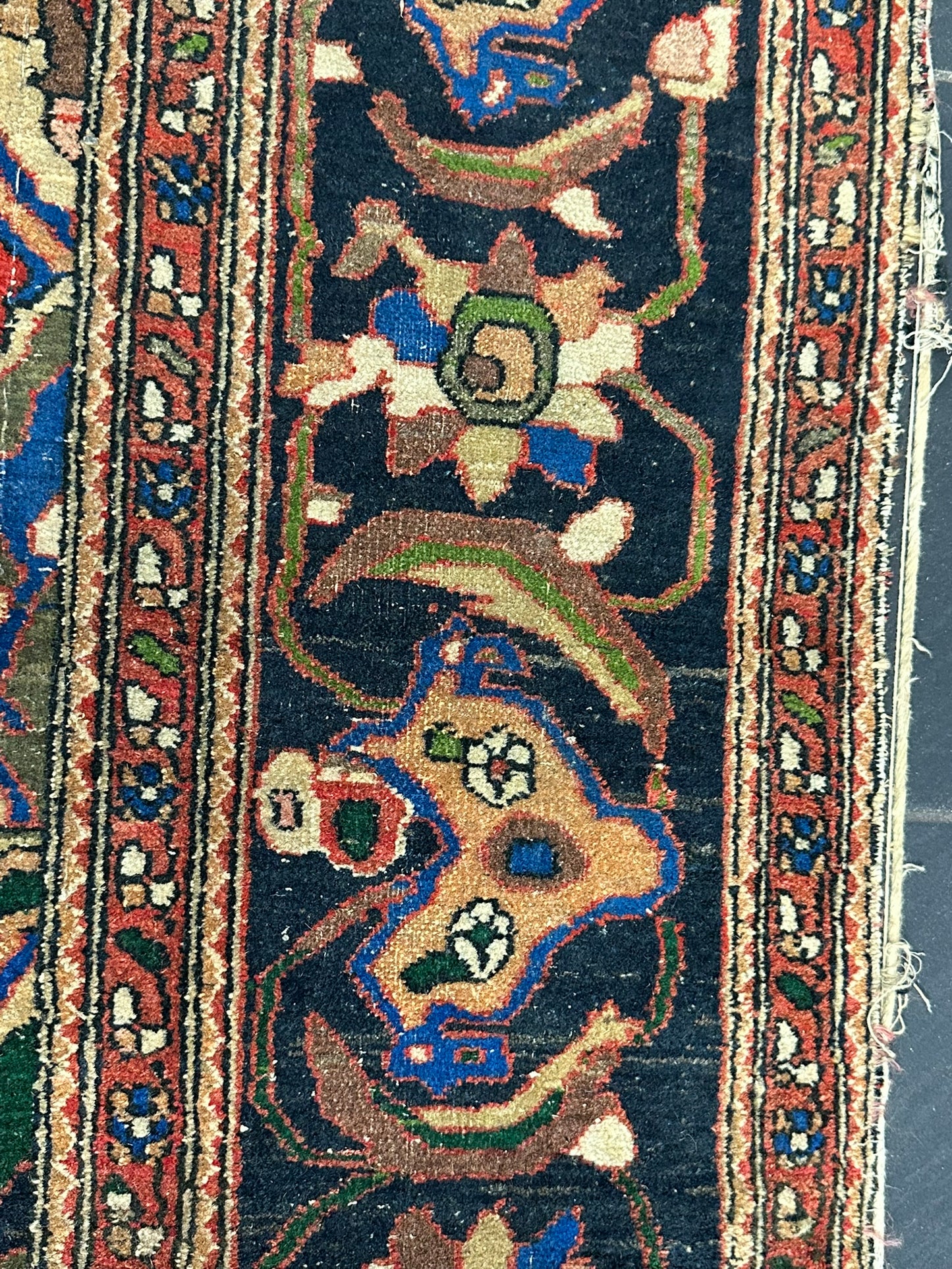 antik Orientteppich handgeknüpft Isfahan naturfarben 305x210 cm