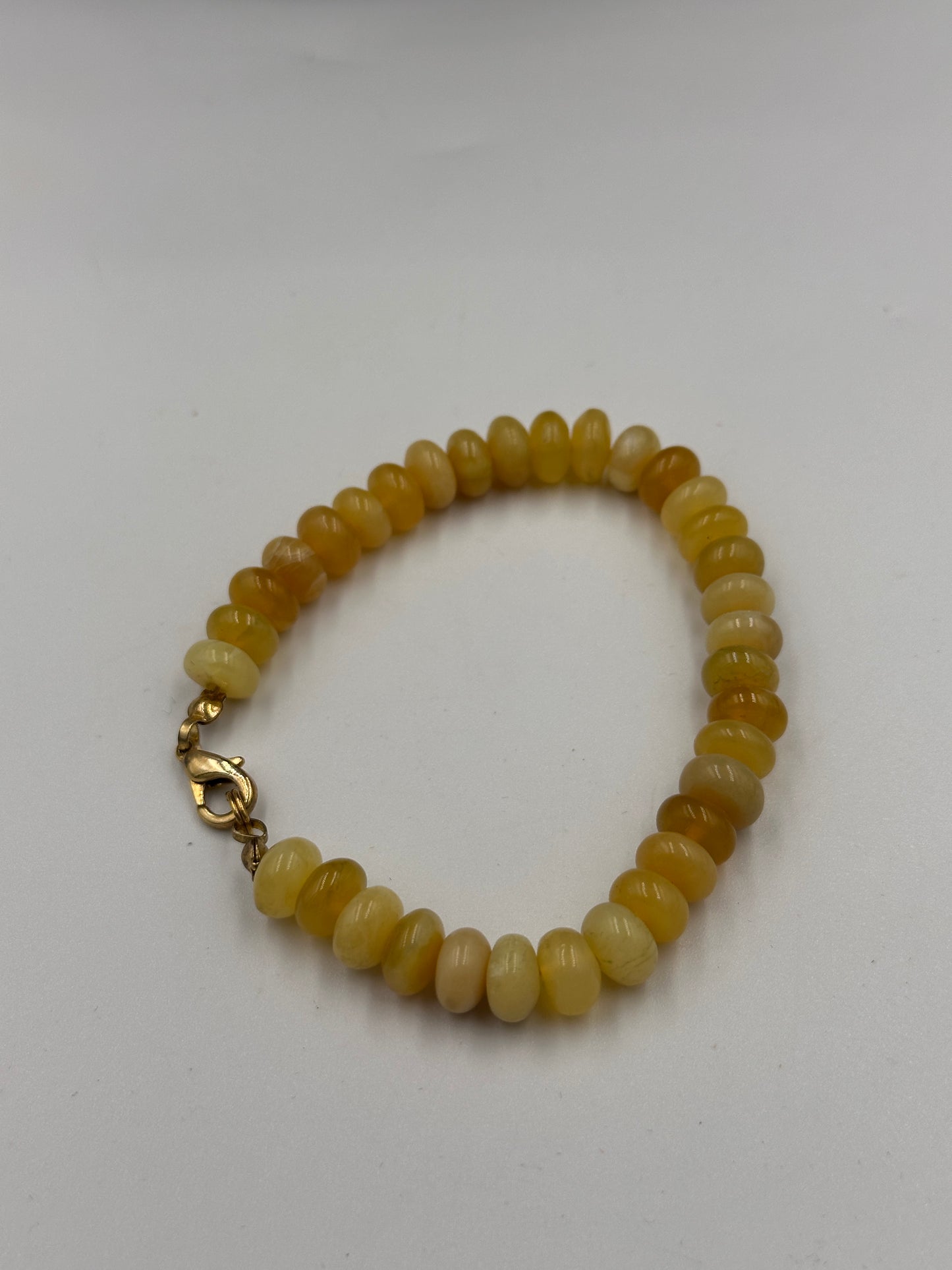 Gelber Opal Kette mit facettierten Linsen und passendem Armband
