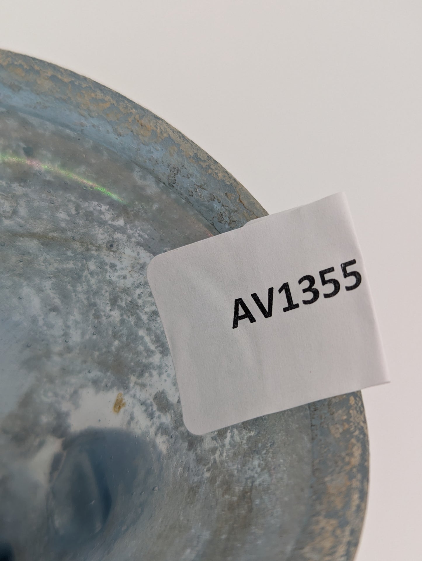 Glasvase aus Altglas mit Ölschimmer Irisglas Handarbeit Dekoration Antik