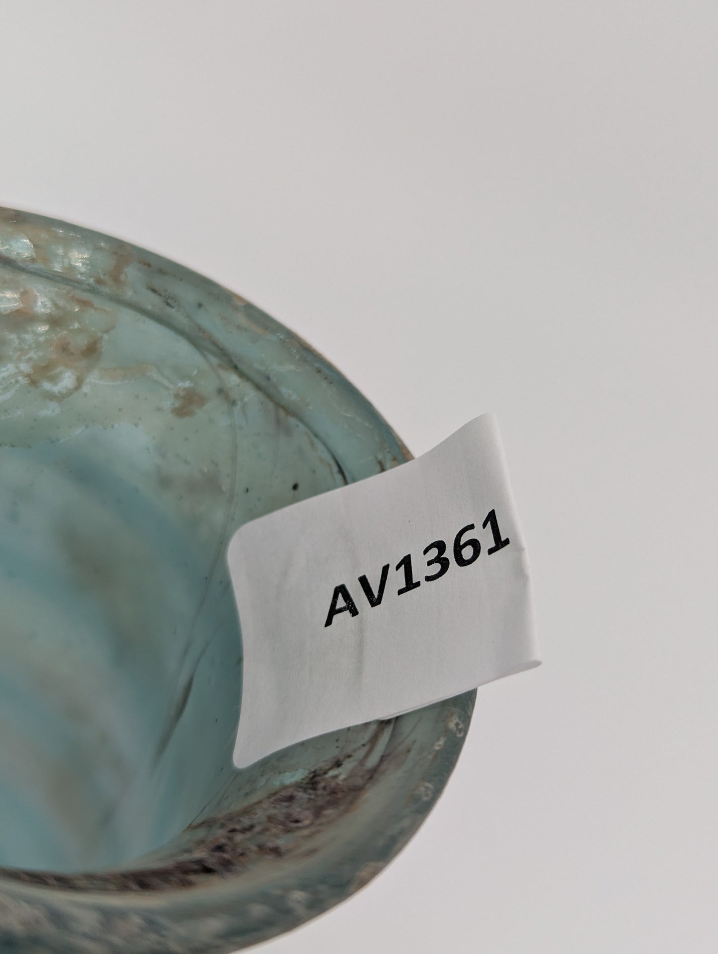 Antike Glasvase mit Ölschimmer im Römischen Stil Handarbeit Vintage Blumenvase