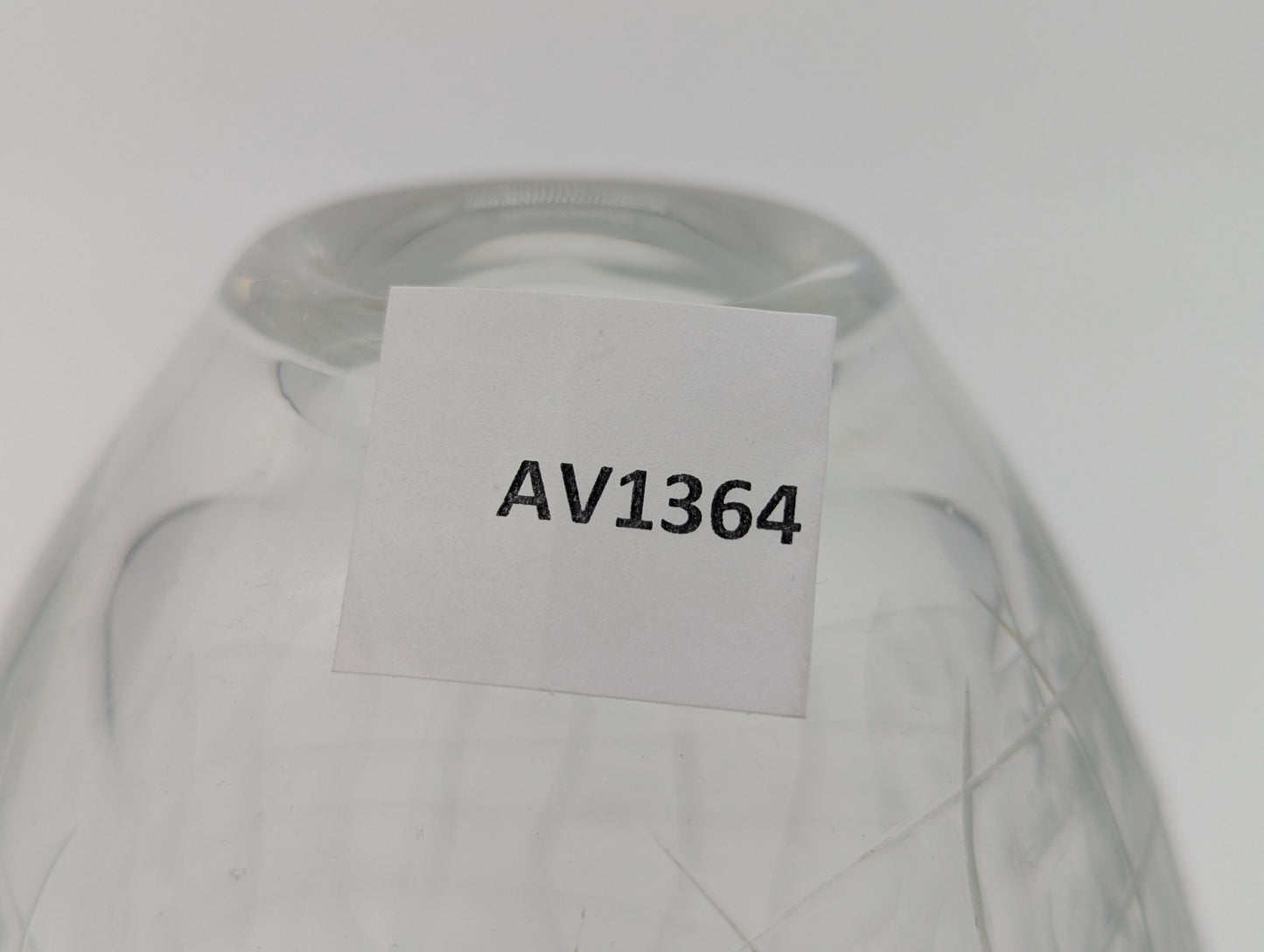 Glasvase Vintage Kristalloptik Designglas Tropfenform Studioglas Dekovase