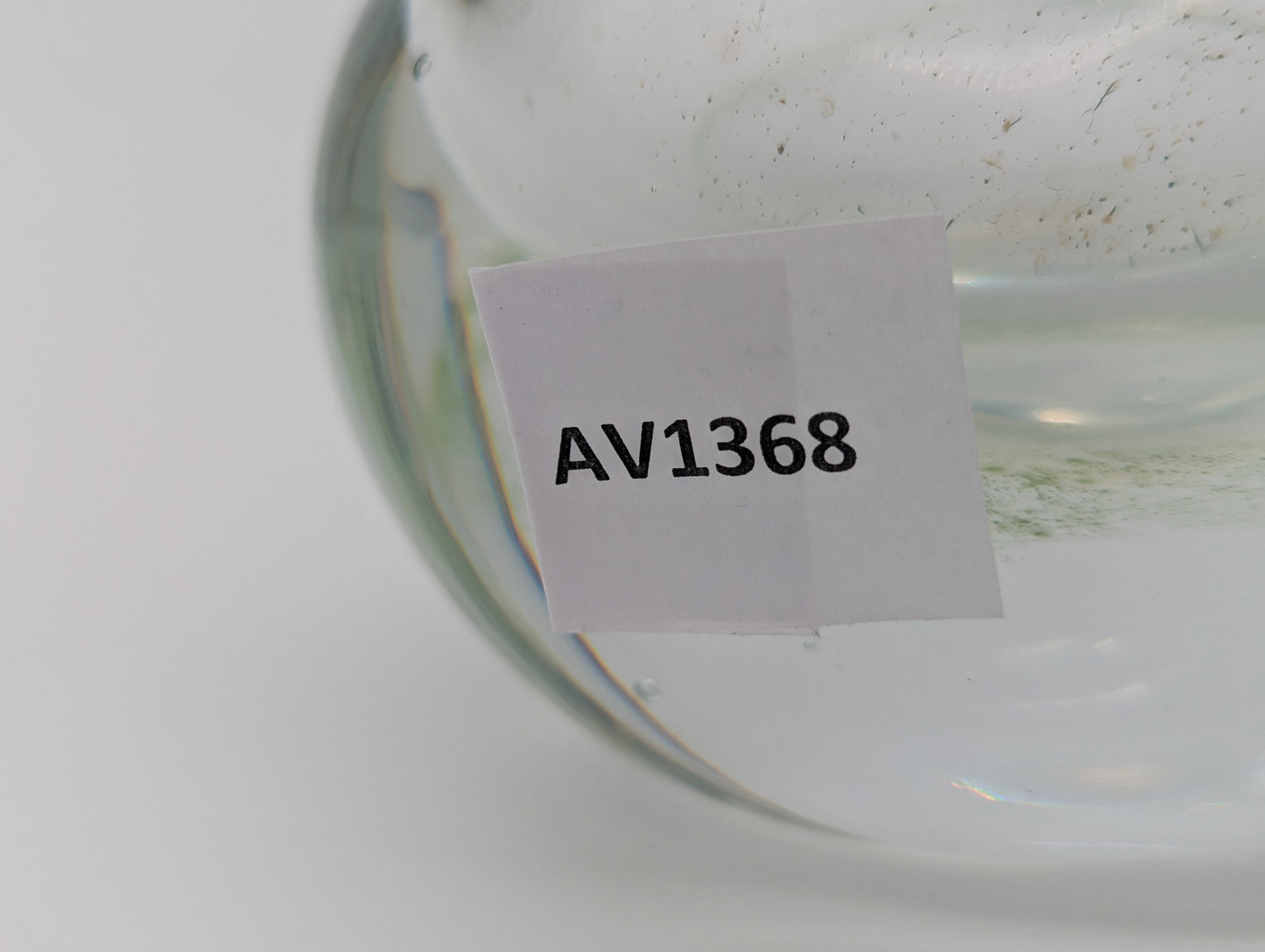 Runde Blumenvase Vase aus Glas Mundgeblasen Vintage Deko Tischdeko