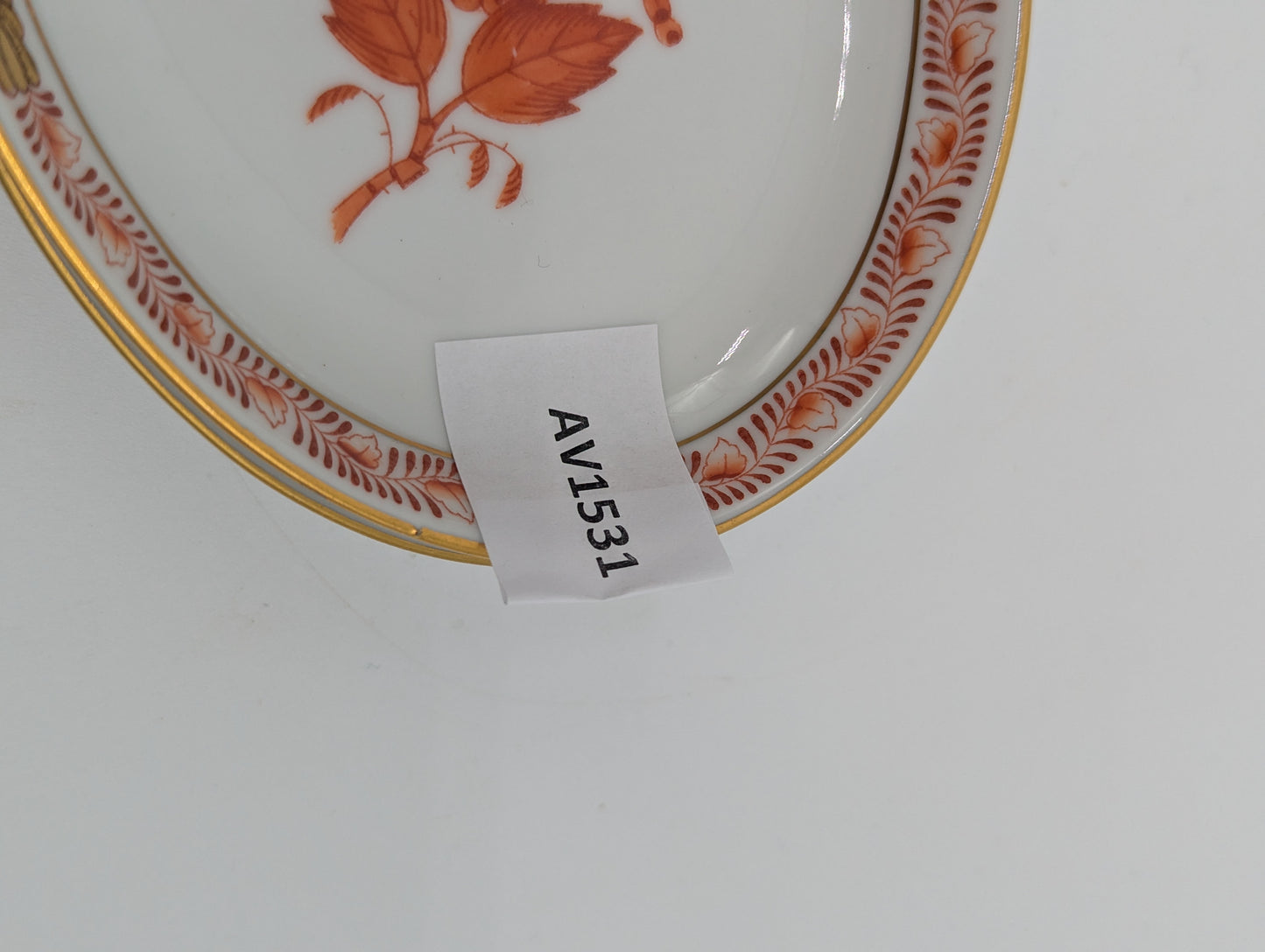 Herend Porzellan Schälchen Apponyi Grün Orange Handbemalt Goldrand Set