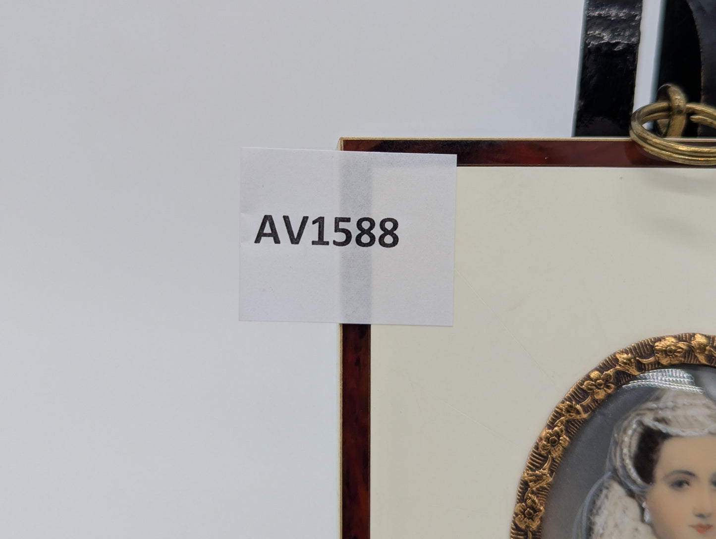 Lupenmalerei Miniaturmalerei Maria Stuart feine Porträt Miniatur im Rahmen