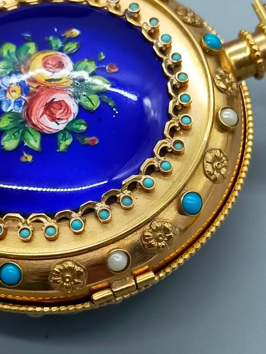 Luxus Seltene Taschenuhr 18K Gold Tascheuhr Adam & Eva 1949