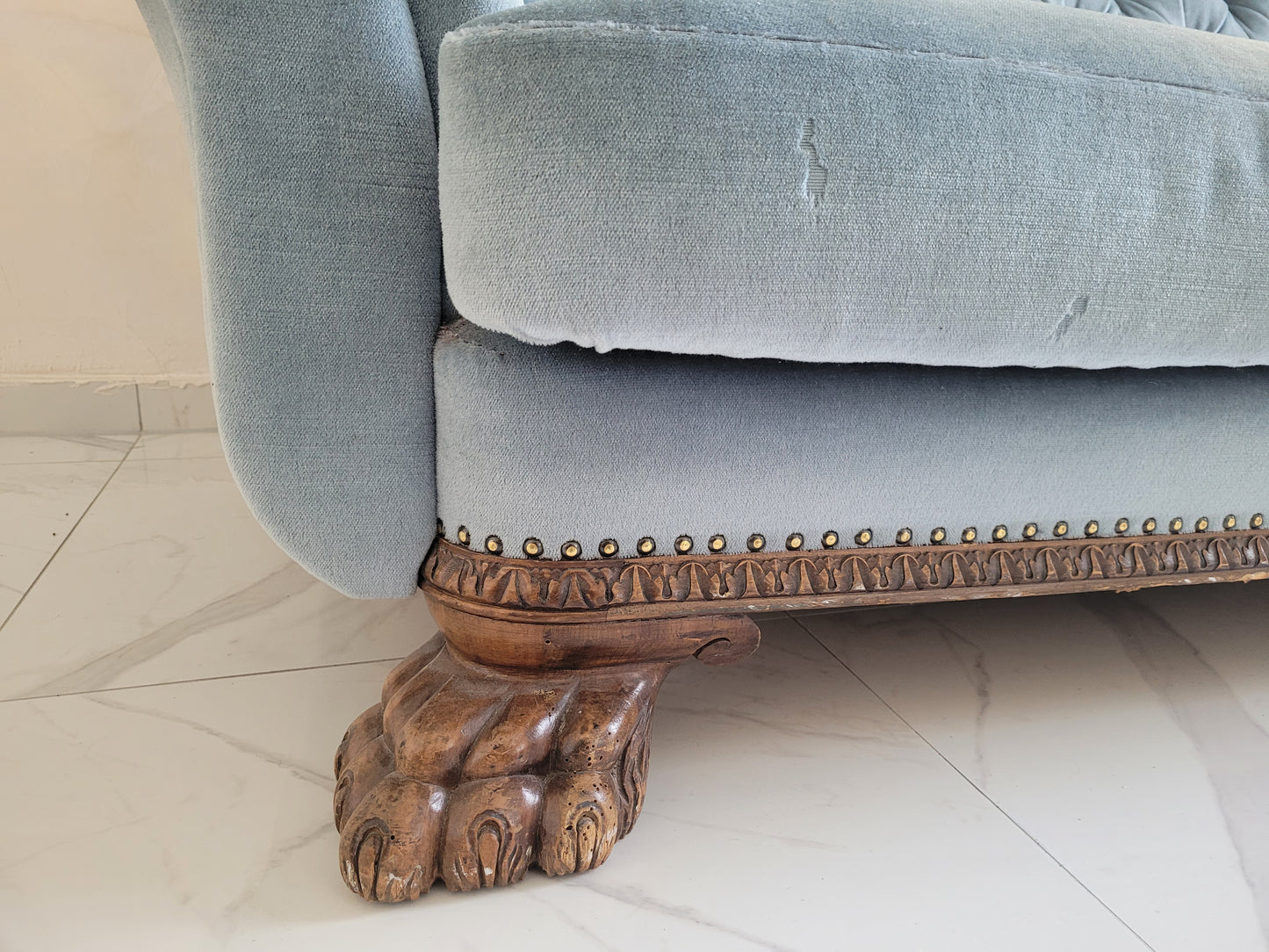 Couch Garnitur Neorenaissance - mit Löwentatzen aus Ebenholz