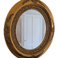 Großer Ovaler Vintage Spiegel mit Reliefarbeiten