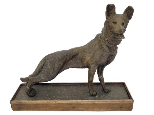 Antike Bronze Skulptur, Schäferhund