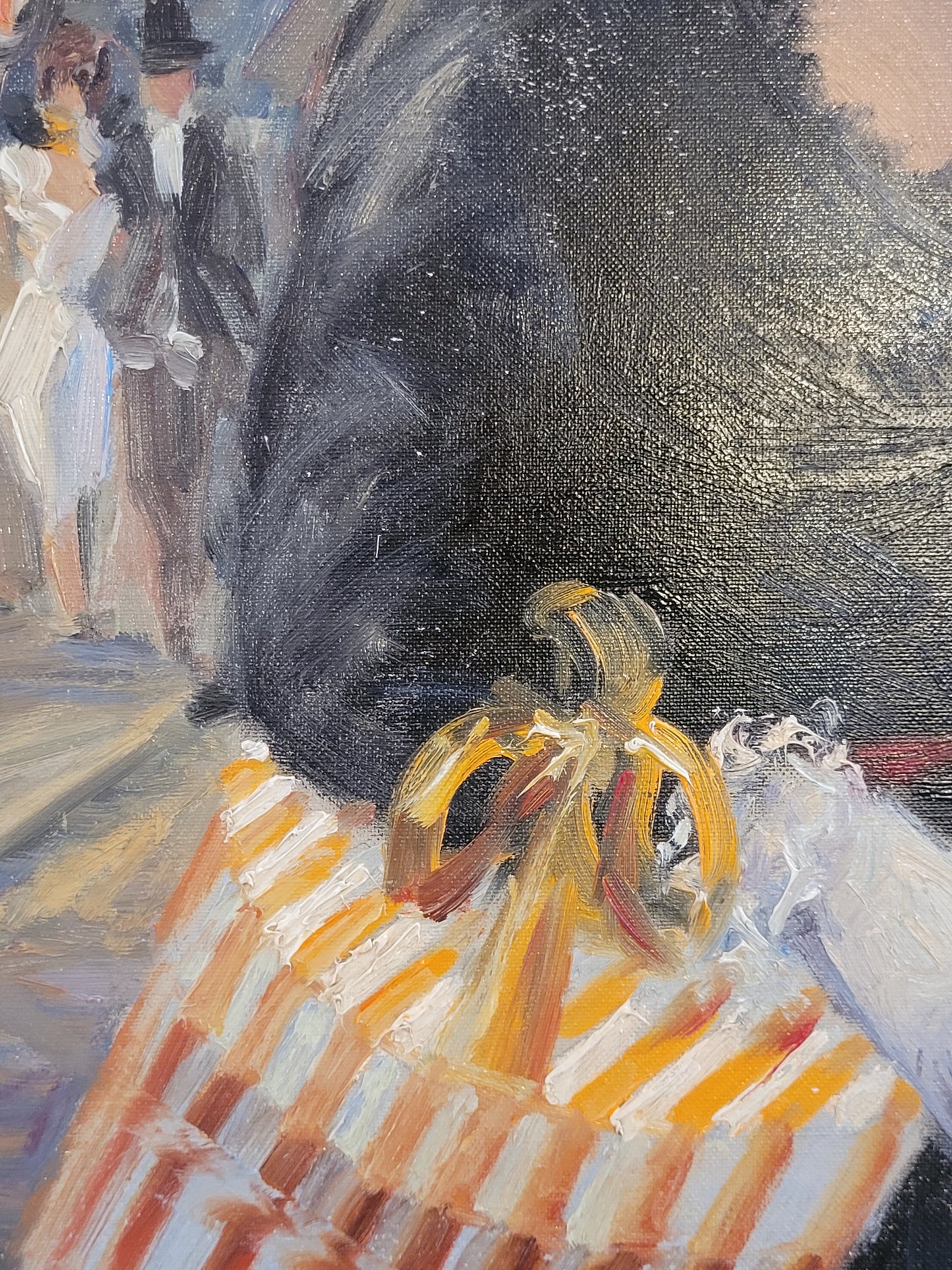 Gerhard Merfort (geb. 1927) Ölgemälde Junge Frau vor dem Arc de Triomphe