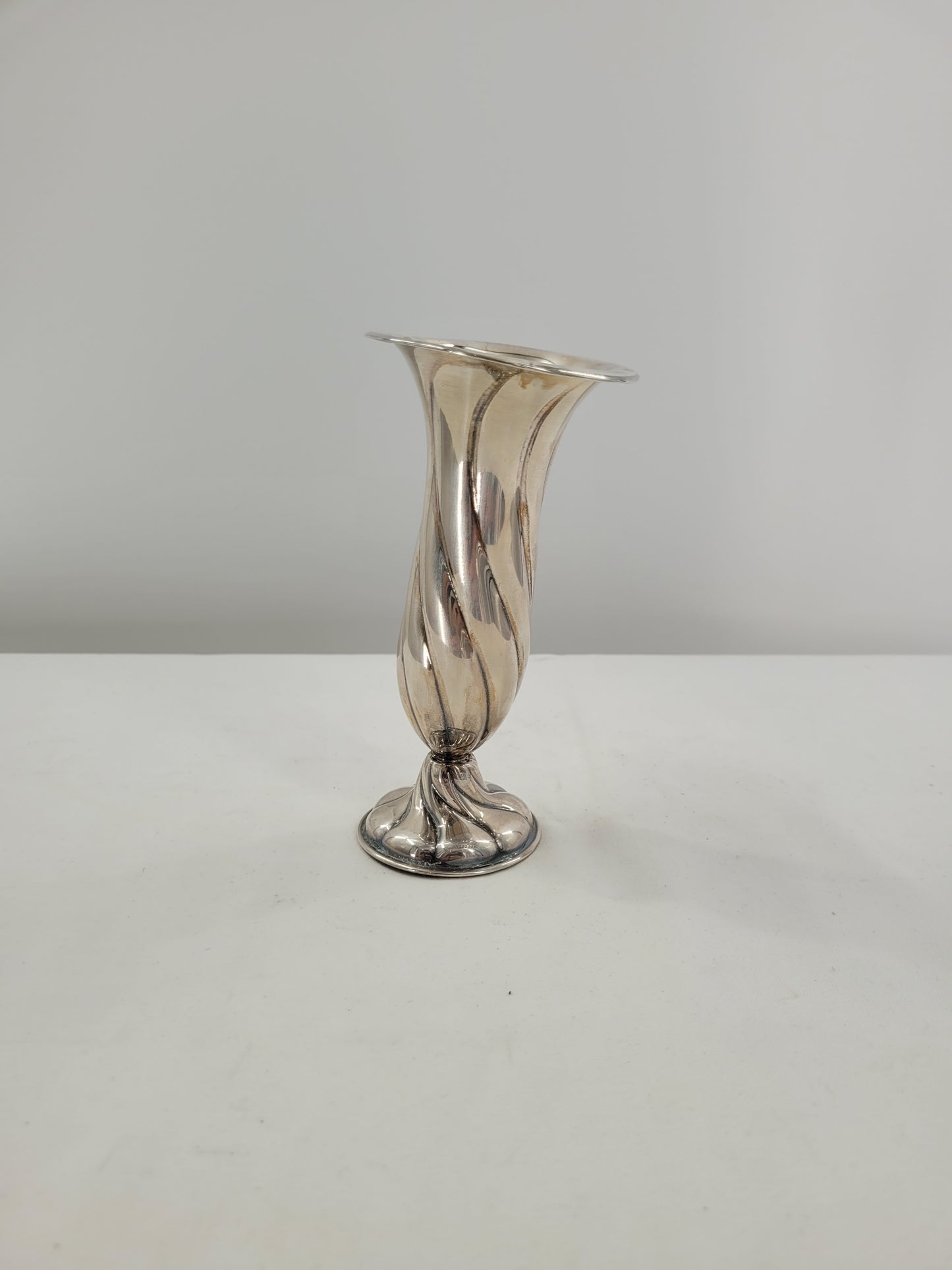 Antike Silberne Trichtervase Vase, Versilbert