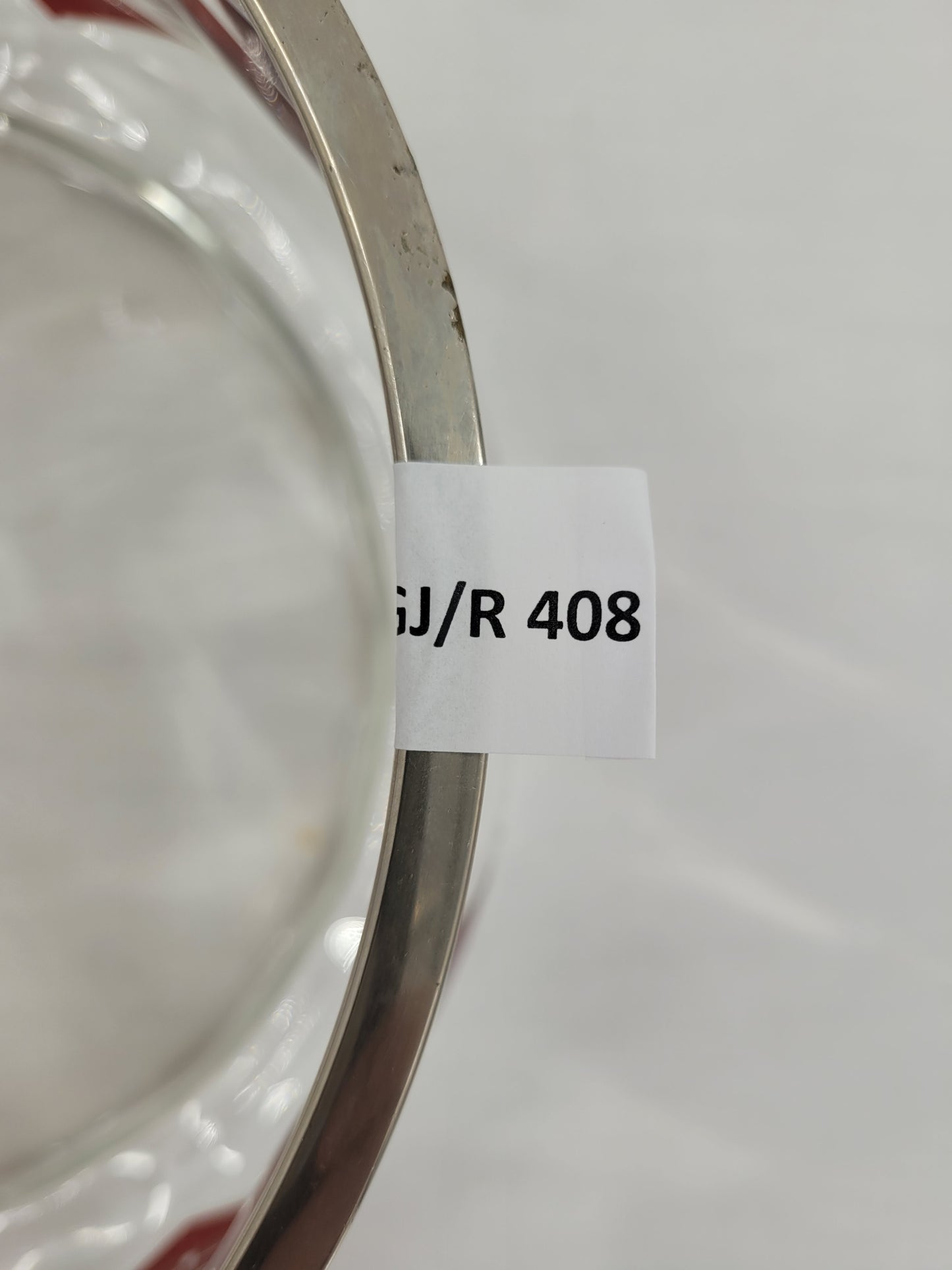 Handgeschliffene Moser Glas Schale mit Silberrand Höhe 10cm