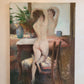 Ölgemälde, Moderne Darstellung eines Akt, Spiegelbild einer Frau 88x68cm