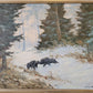 Georg Majewicz (1897-1965) Ölgemälde Winterlandschaft mit Wildschweinen