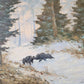 Georg Majewicz (1897-1965) Ölgemälde Winterlandschaft mit Wildschweinen