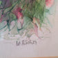 W. Fischer (XX) Aquarellgemälde Blumenstillleben Handsigniert 85x55cm