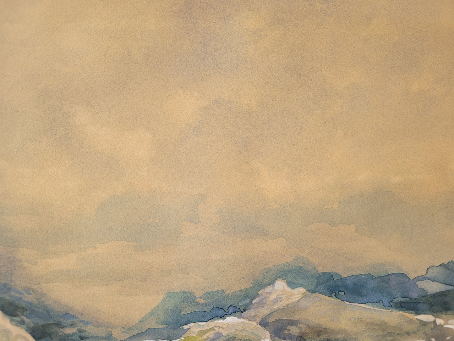 August Schlüter (1858-1928) Aquarell Hochgebirgelandschaft 52x62cm