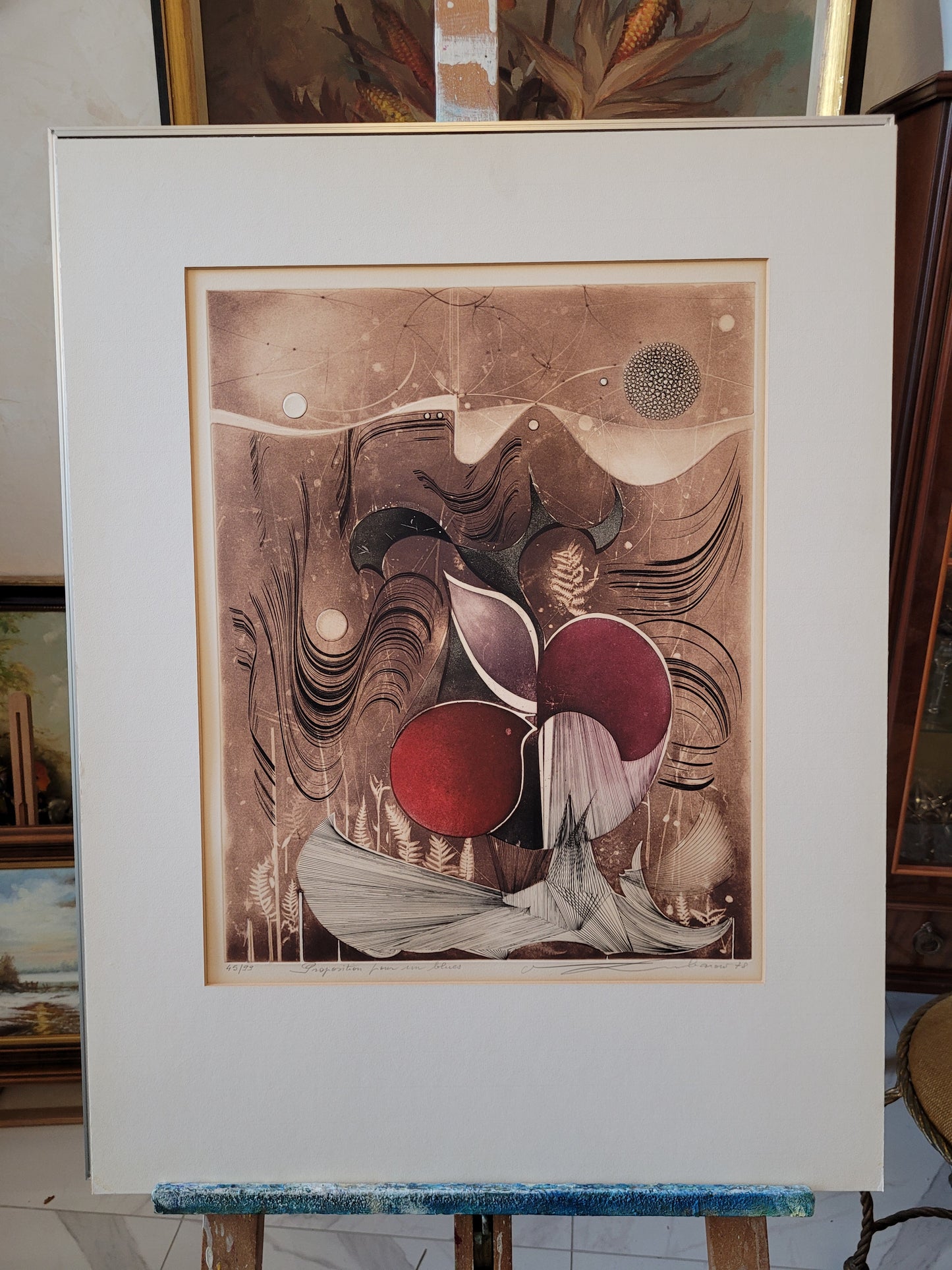 Renee Lubarow (1923-2017) Original Radierung Roses 80x62cm