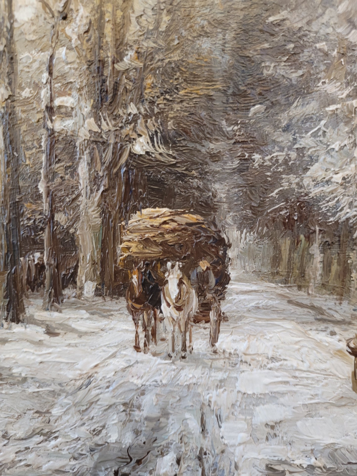 Nach Louis Apol (1850-1936) Ölgemälde Verschneiter Waldweg