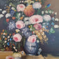 Europäische Schule (XX) Ölgemälde Blühendes Blumenstillleben 72x62cm